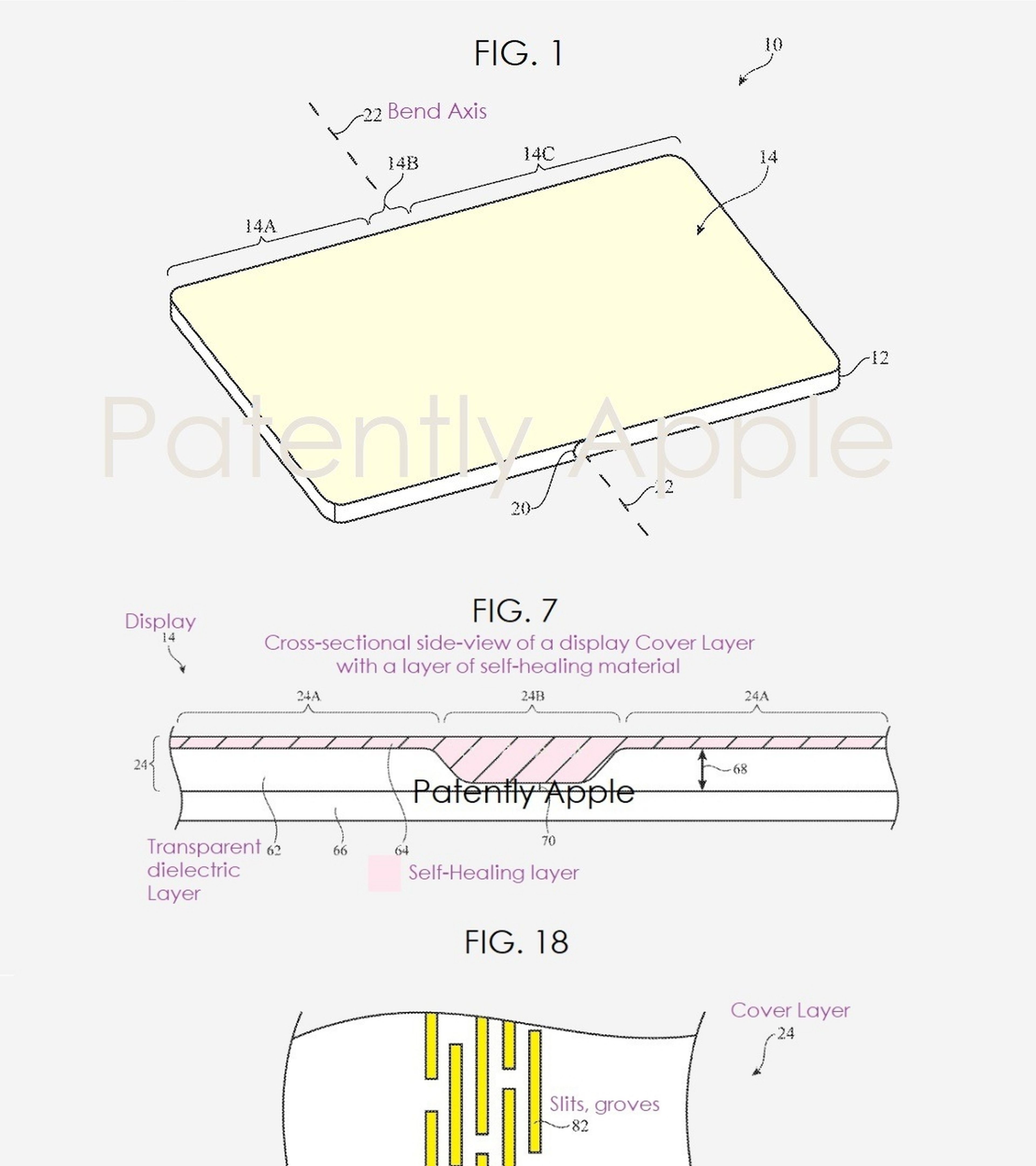 Apple patenta una pantalla plegable que se repara sola