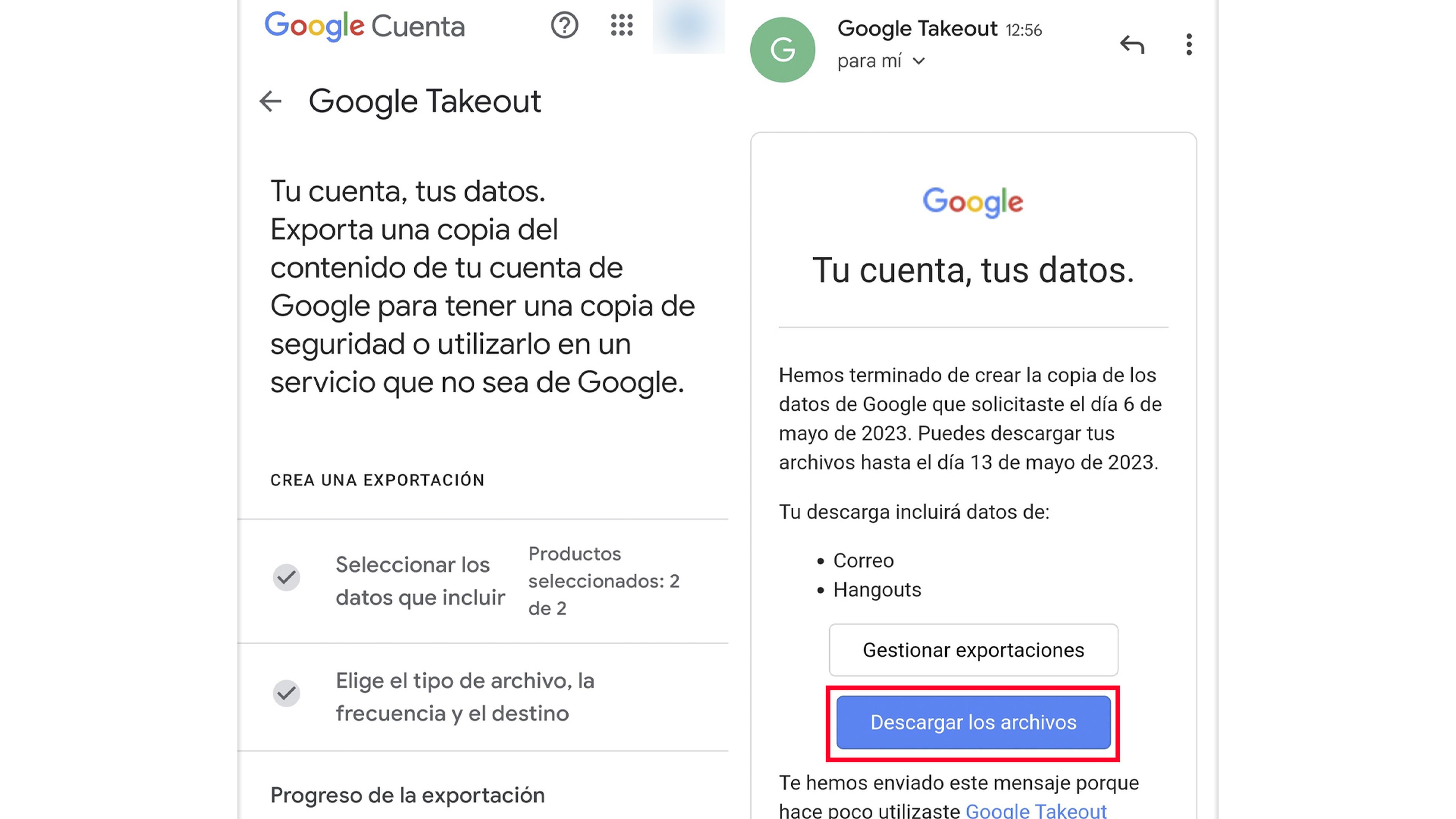 Cómo descargar los correos y sus adjuntos de Gmail en un Android