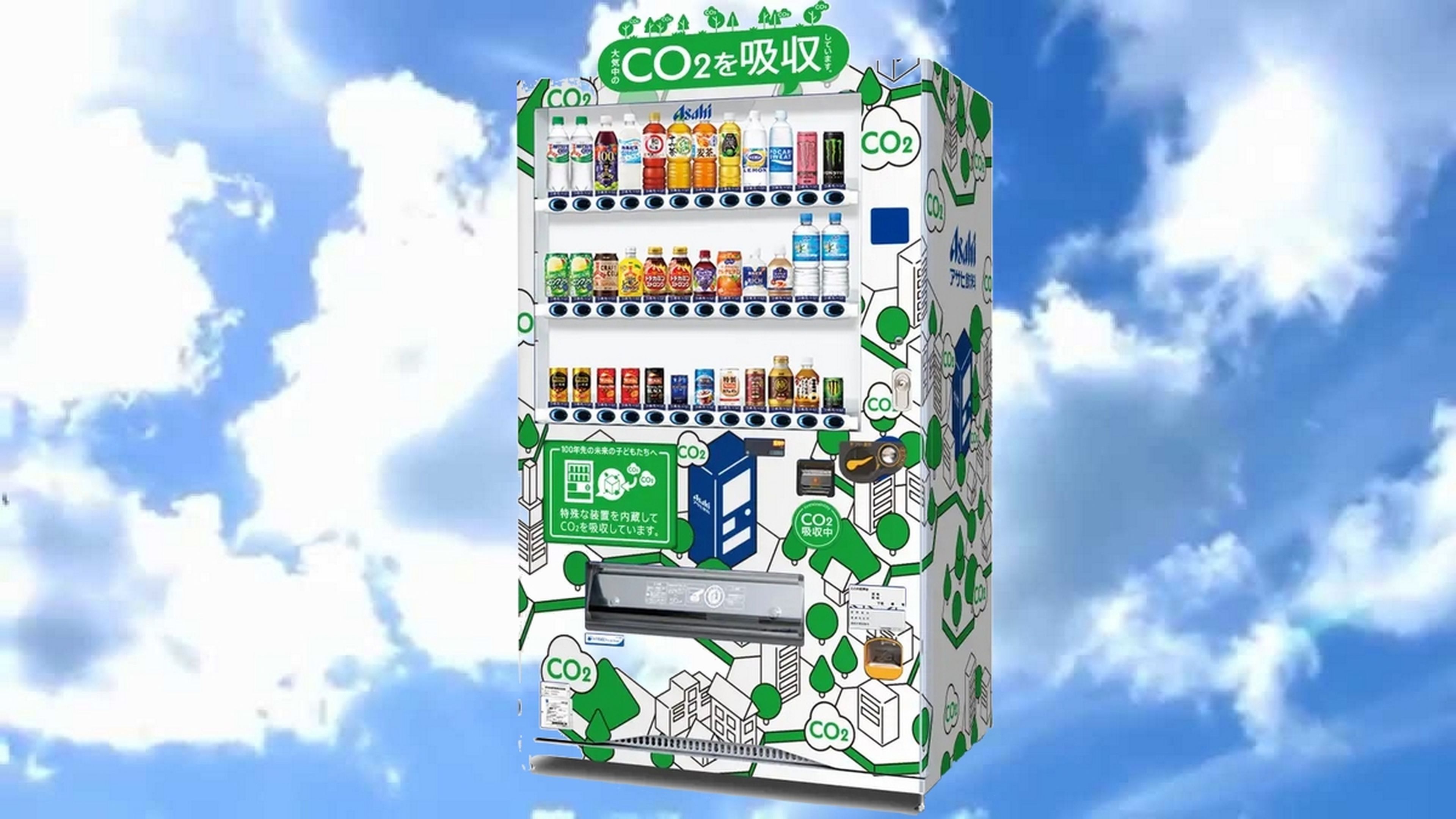 Instalan en Japón la primera máquina expendedora que absorbe CO2