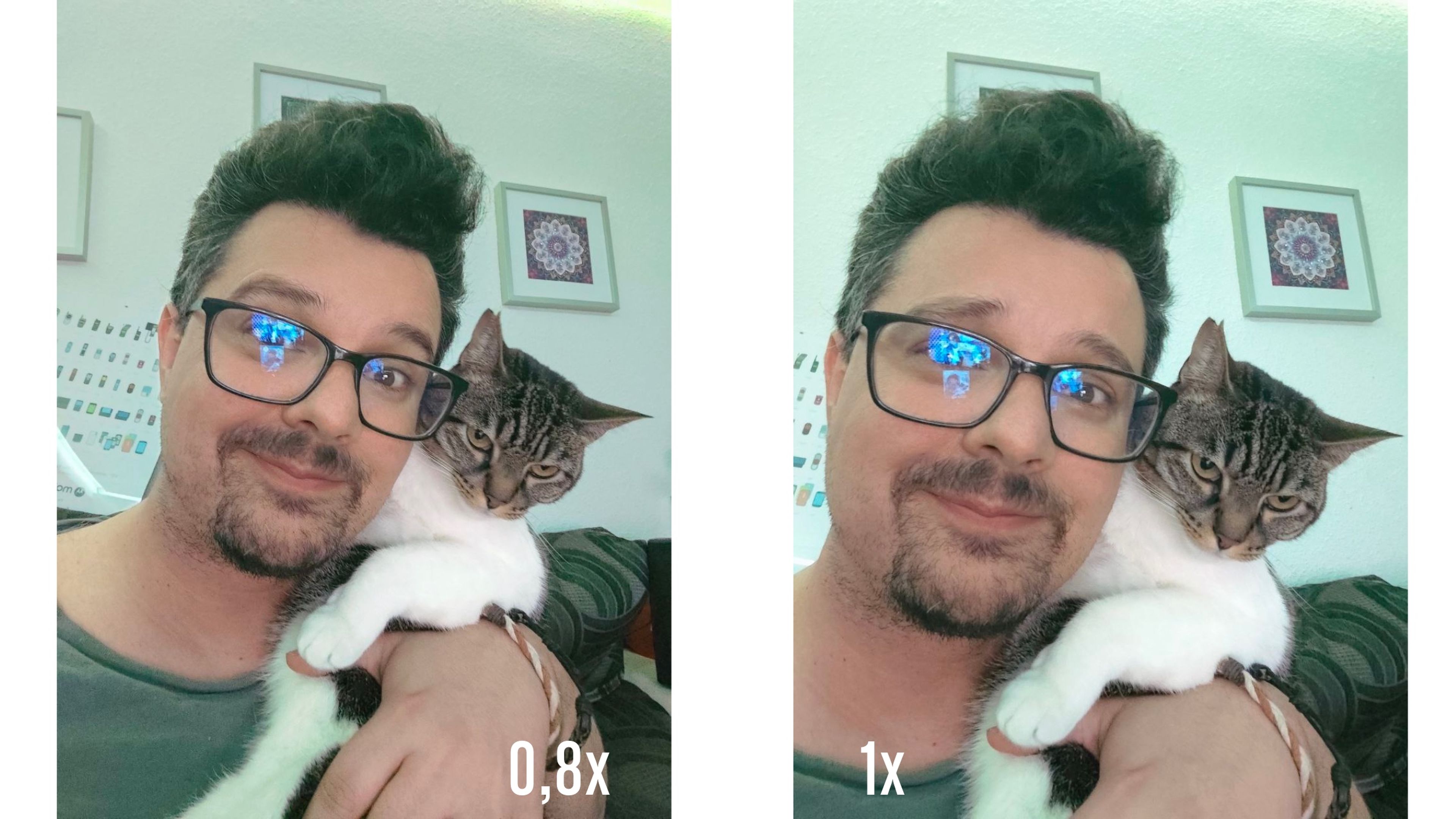 Diferencia focal entre Selfie 0,8 y 1x