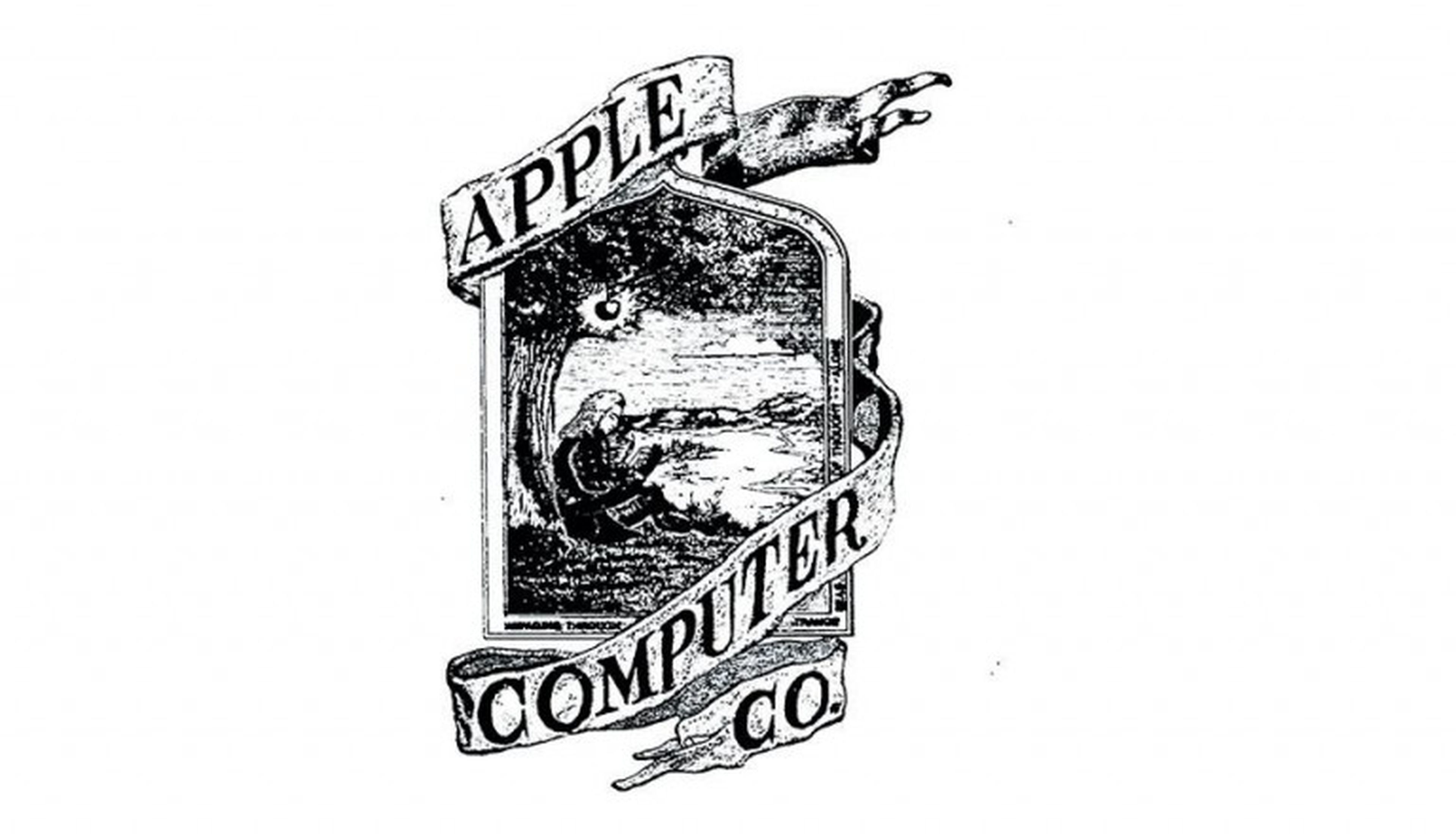 Apple primer logo Isaac Newton manzana