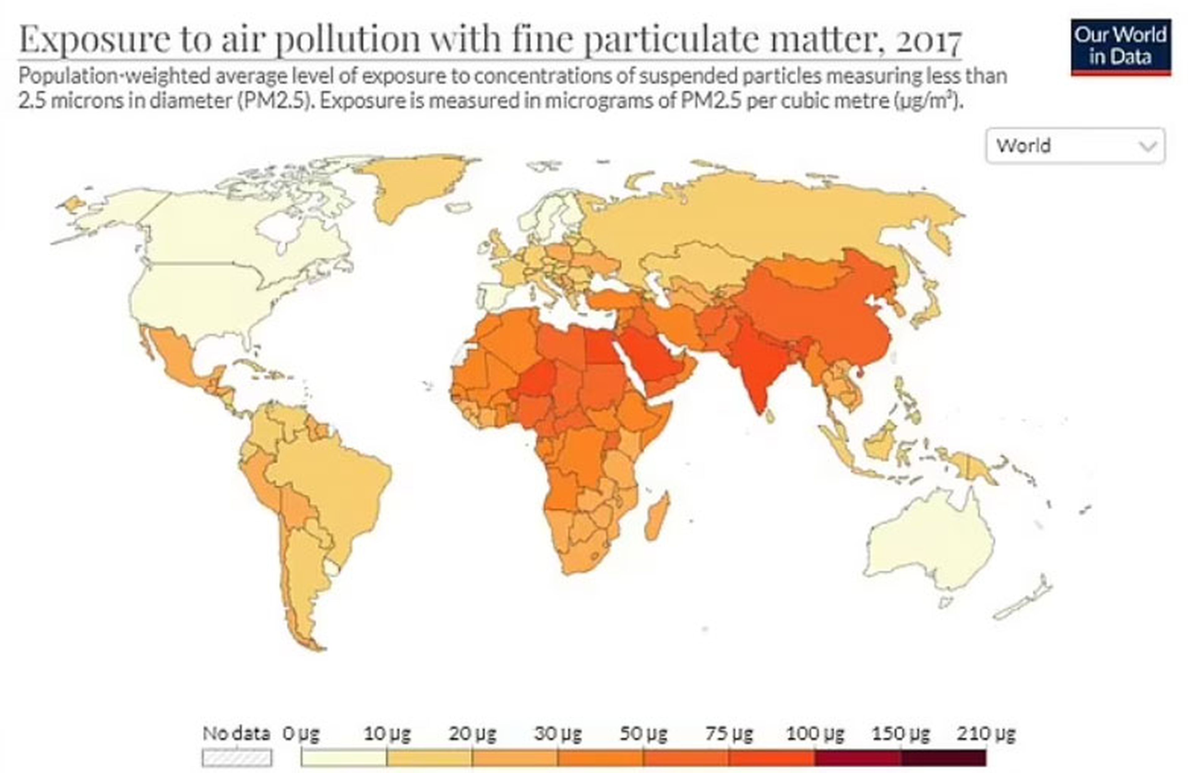 Estos son los países con mayor contaminación en el aire del mundo