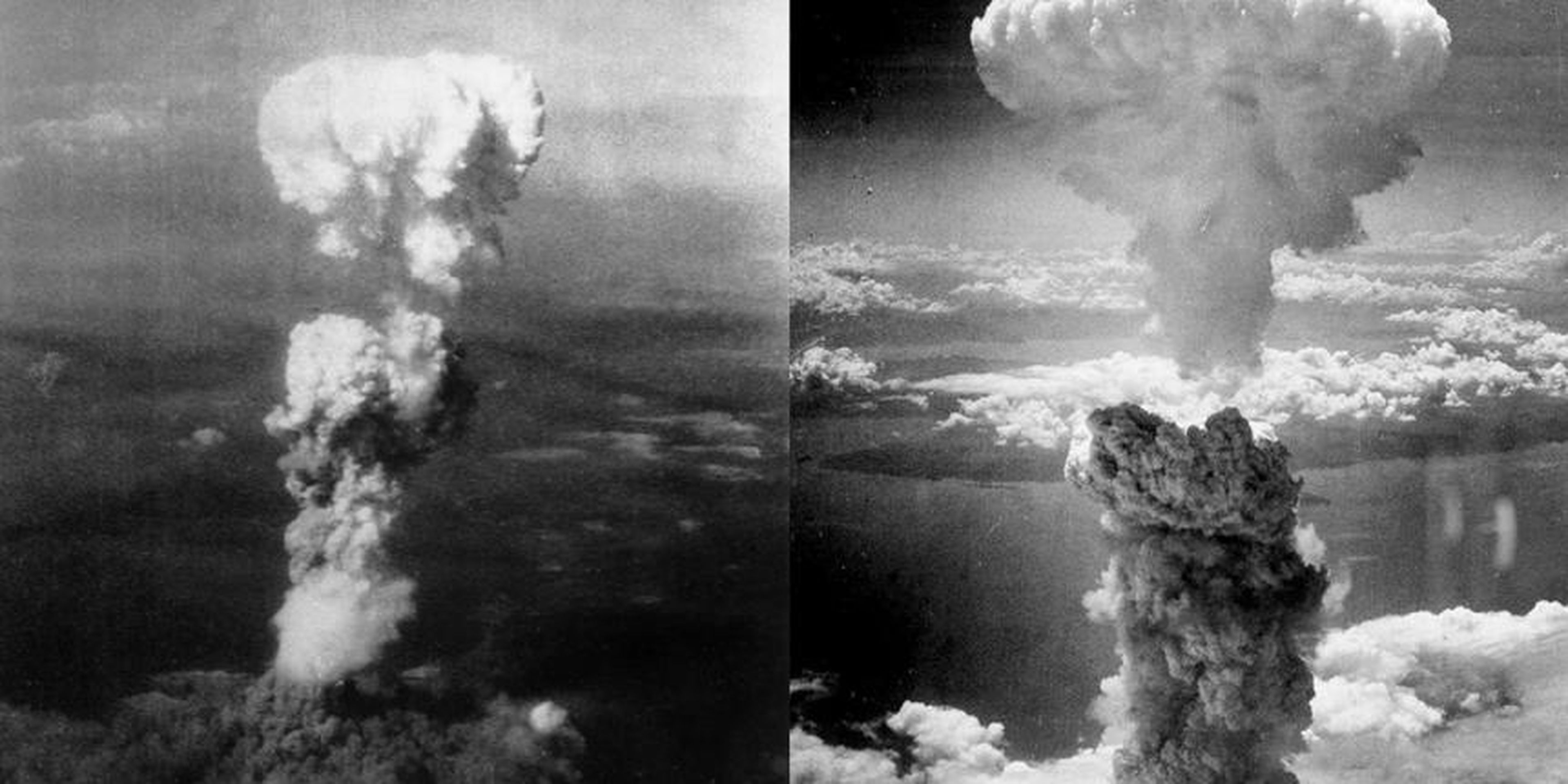 Bombas atómicas sobre Hiroshima y Nagasaki.