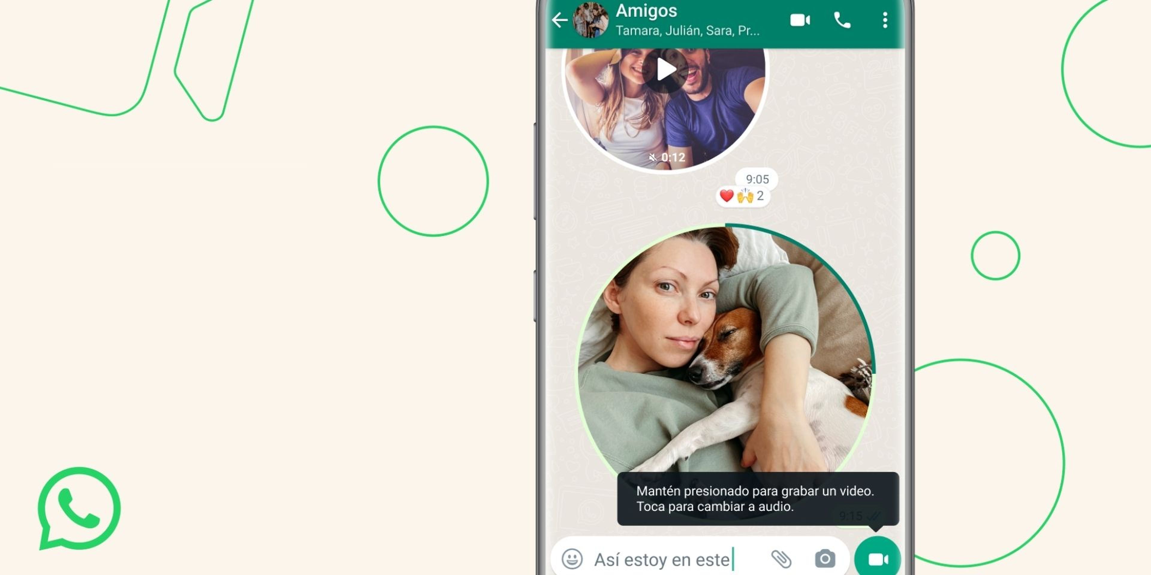 nueva función videos chat WhatsApp