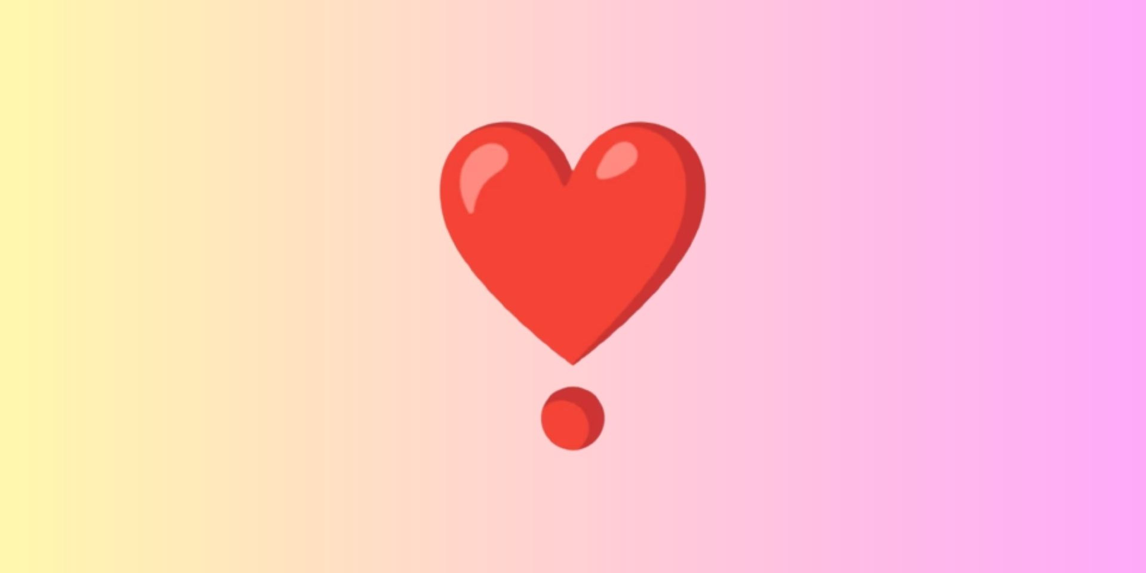 Emoji corazón rojo con punto debajo