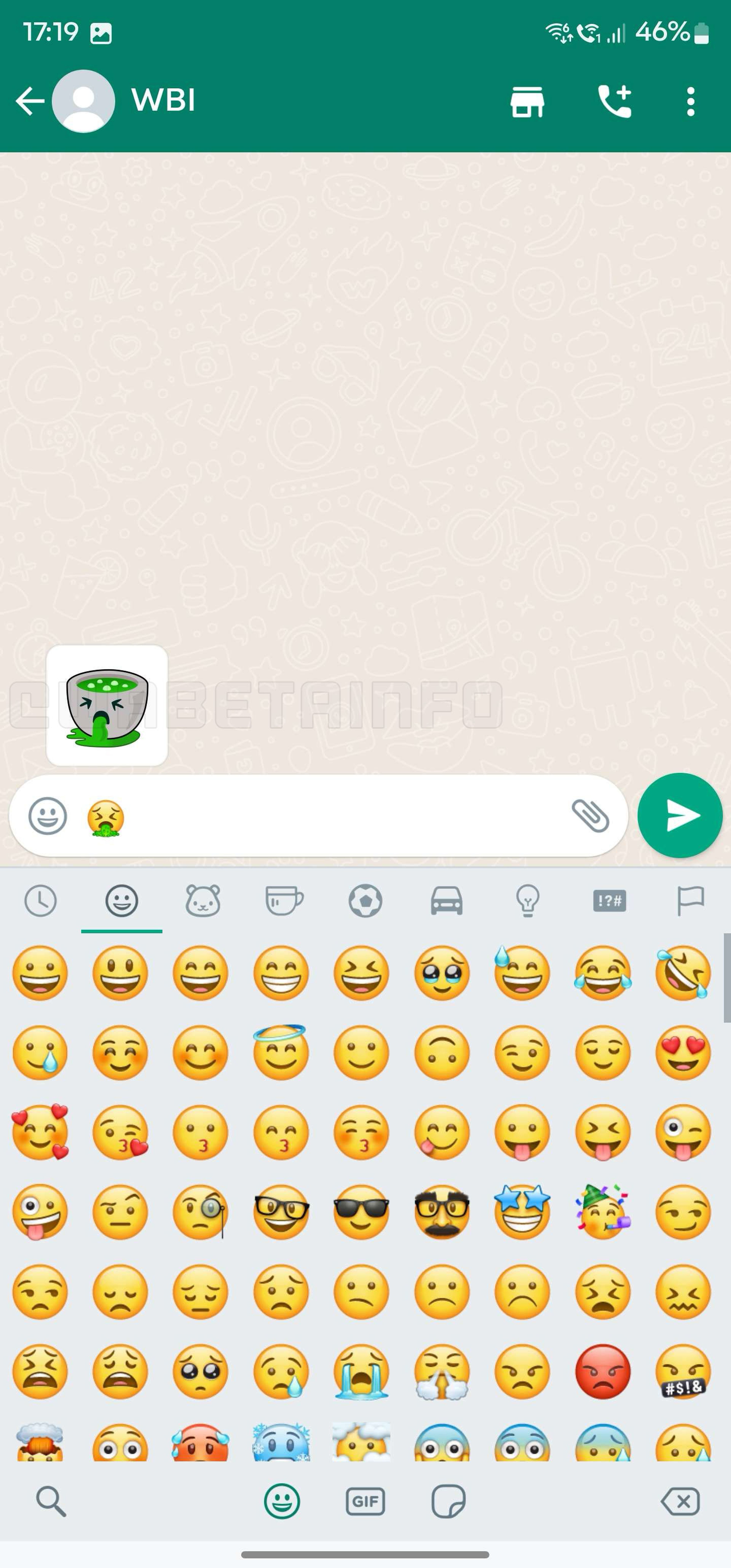 Sugerencias inteligentes de pegatinas en WhatsApp