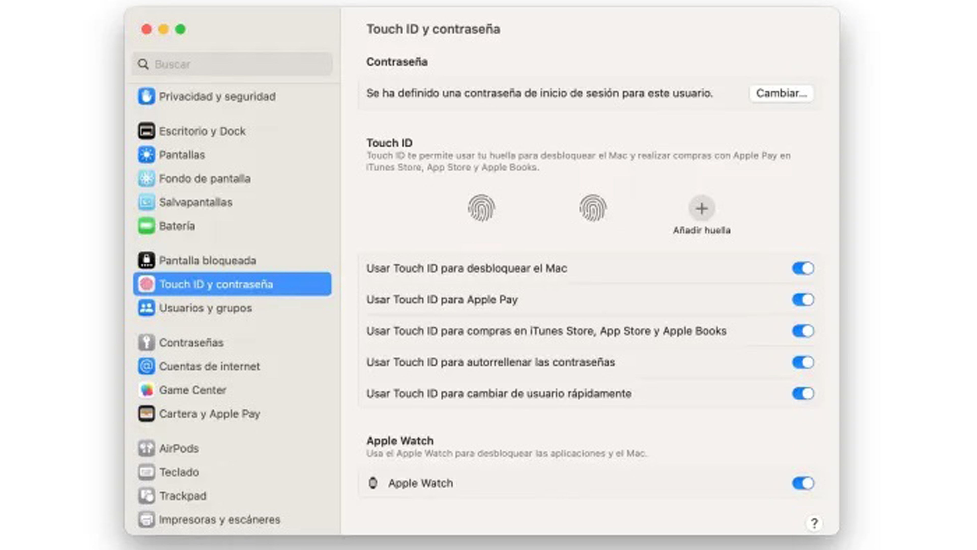 contraseña para una mayor privacidad en MacBook