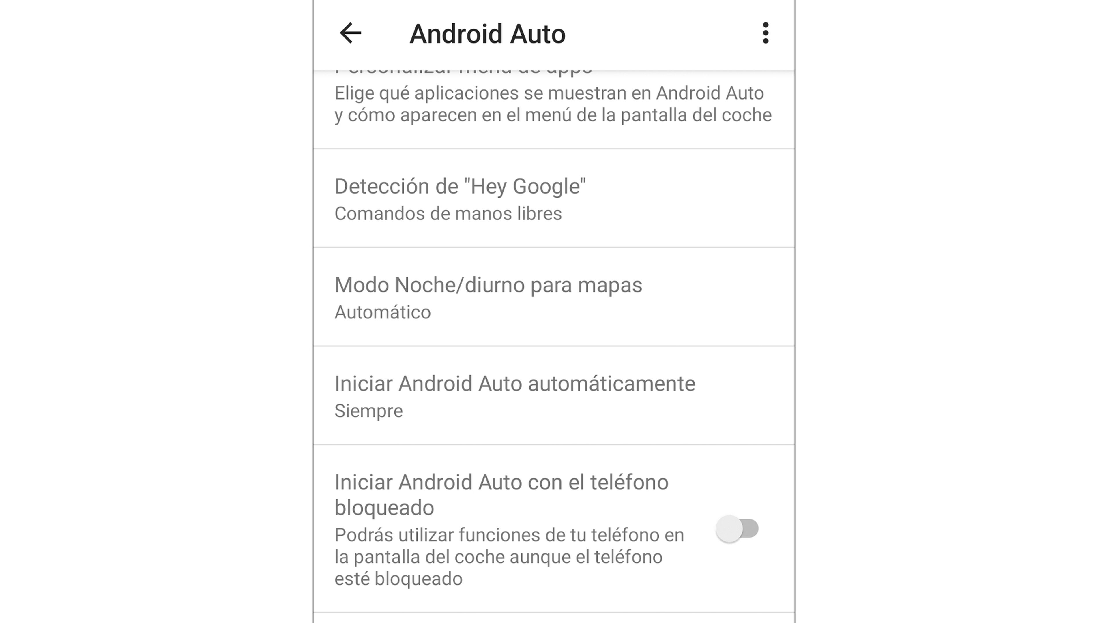 Iniciar Android Auto con el teléfono bloqueado