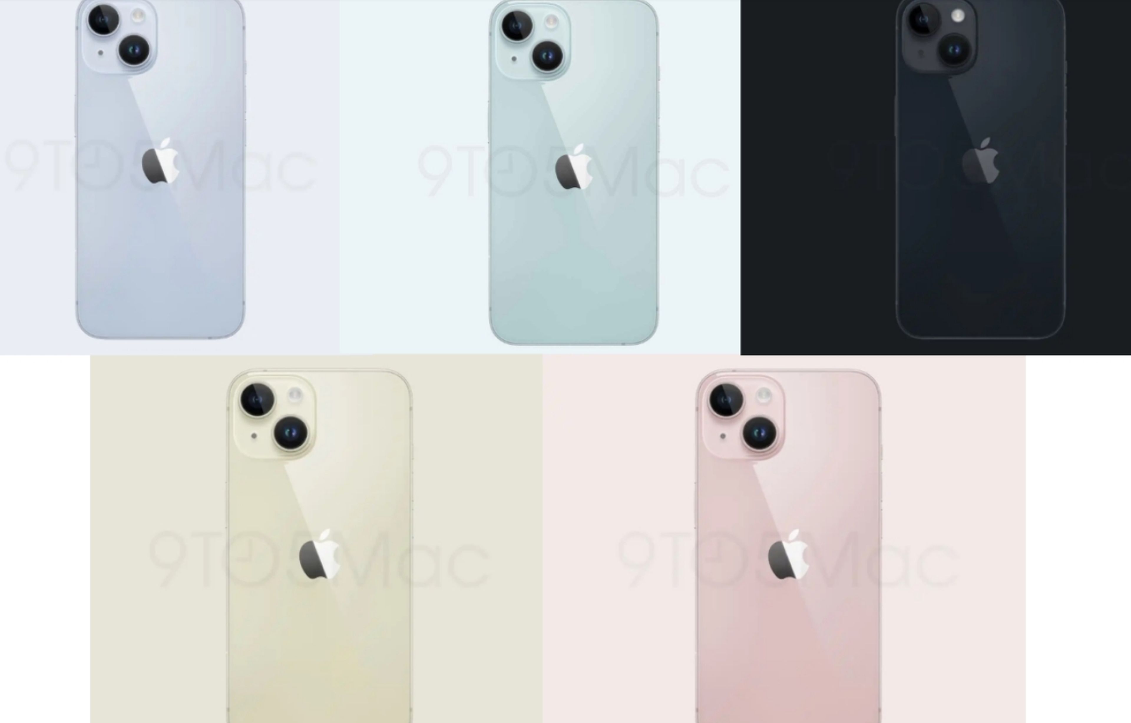 Estos serían los nuevos colores de los iPhone 15 (@9to5mac)