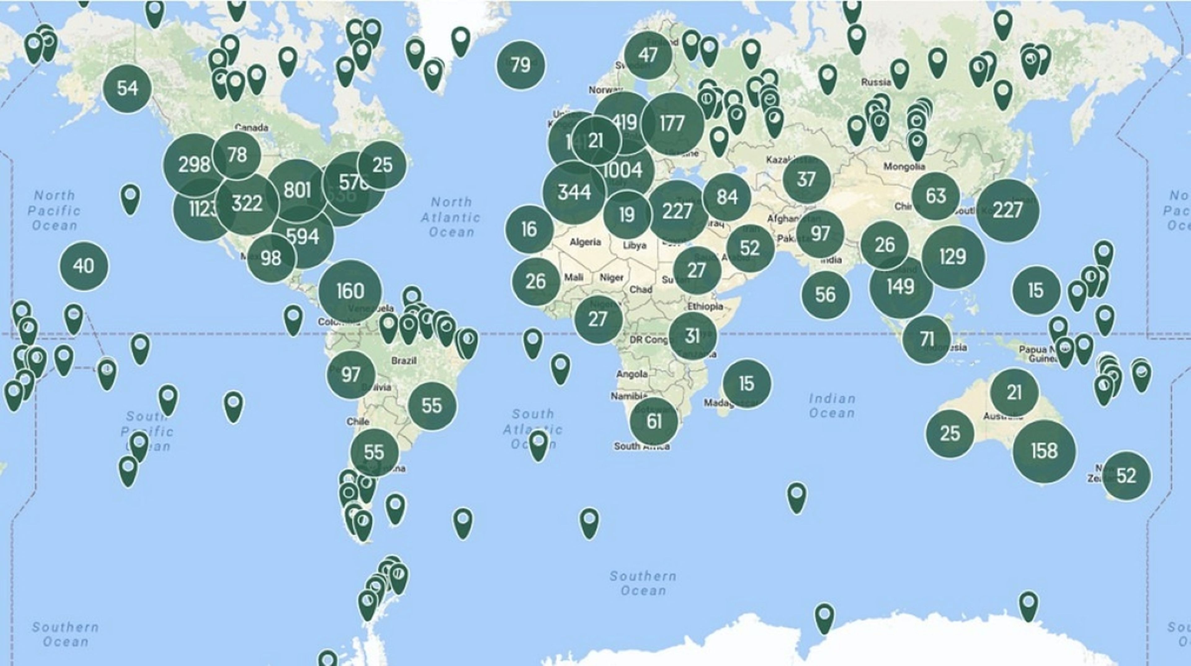 Mapa interactivo con los lugares más extraños del mundo