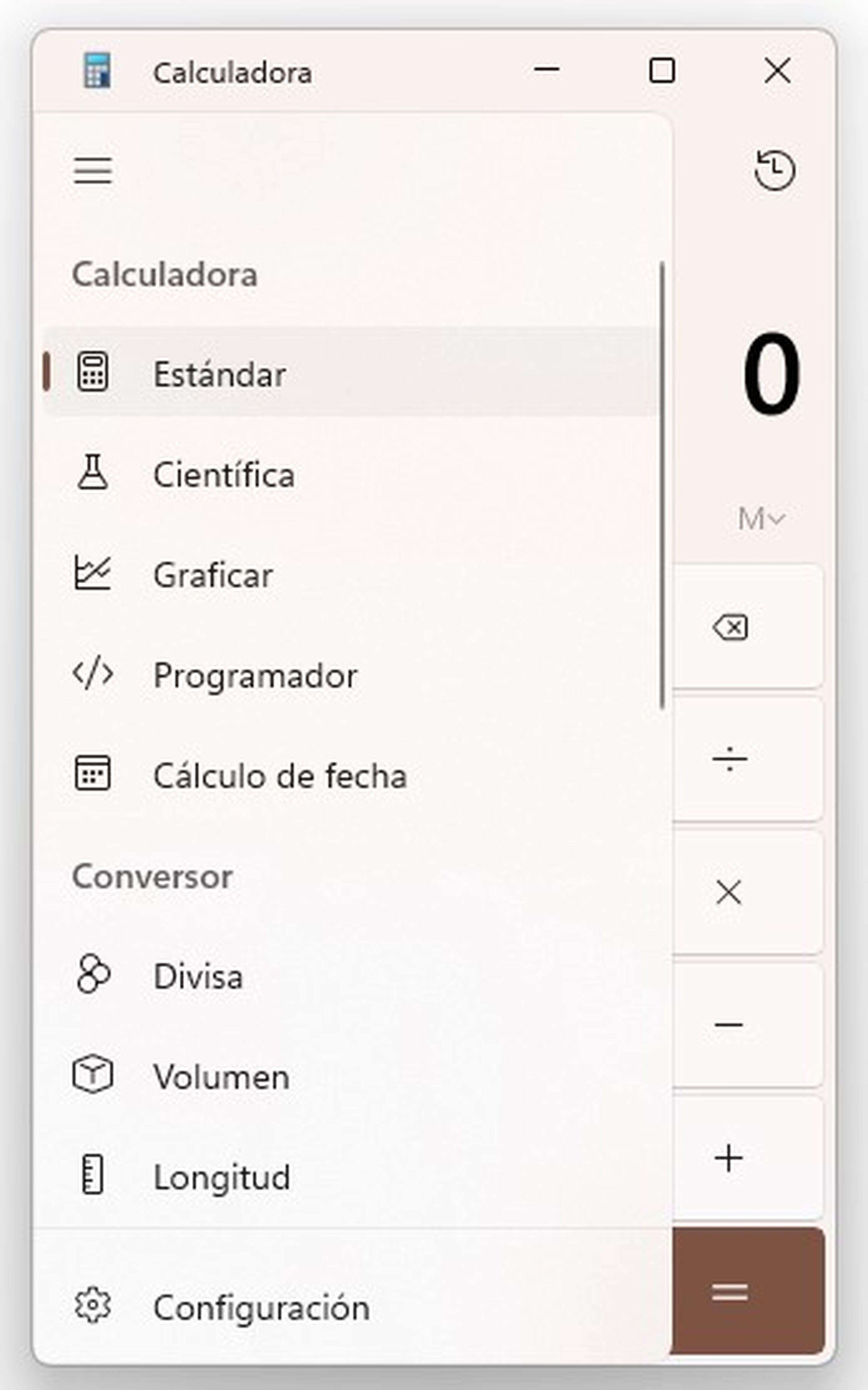 Modos de la calculadora de Windows