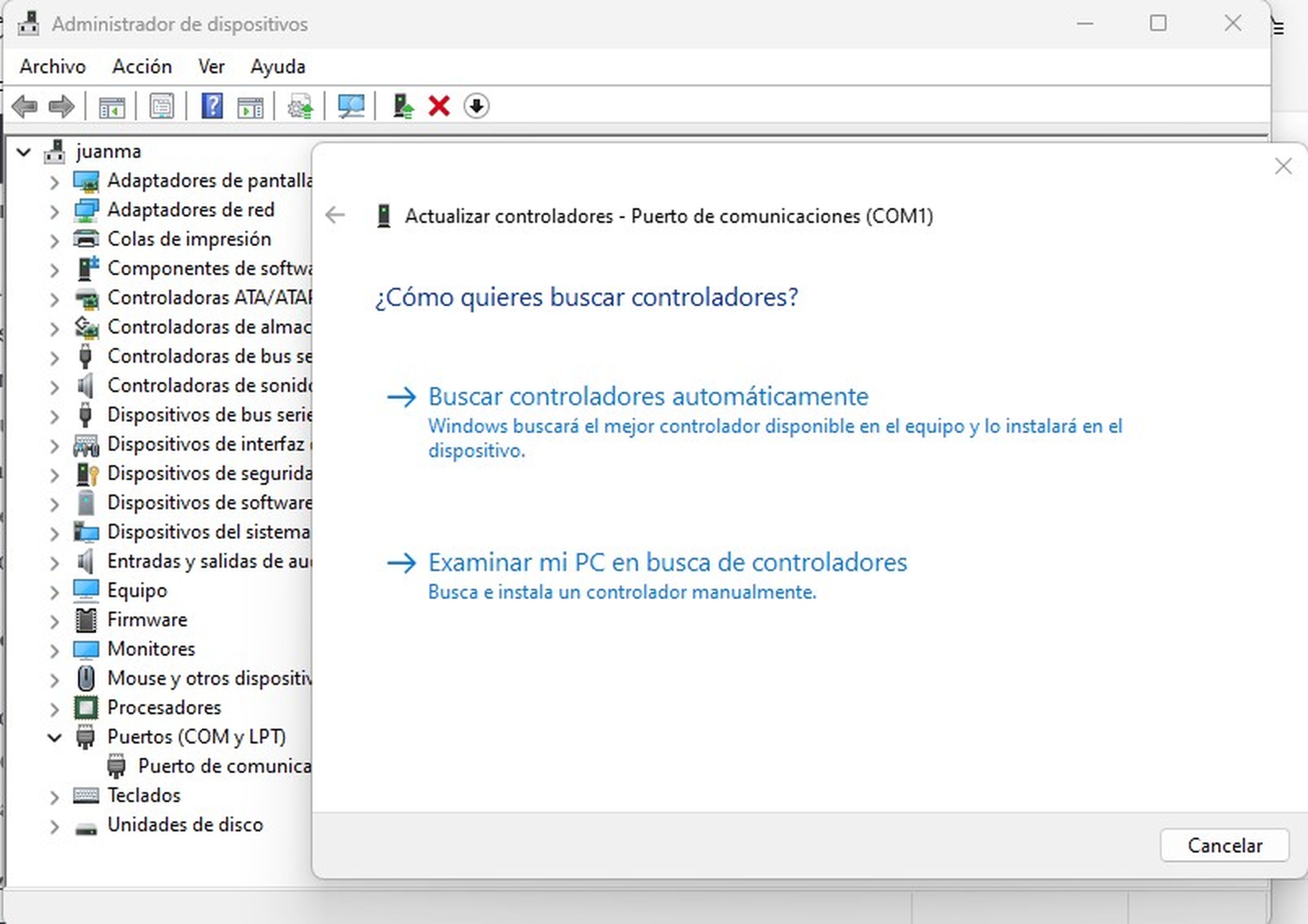 Actualiza los controladores