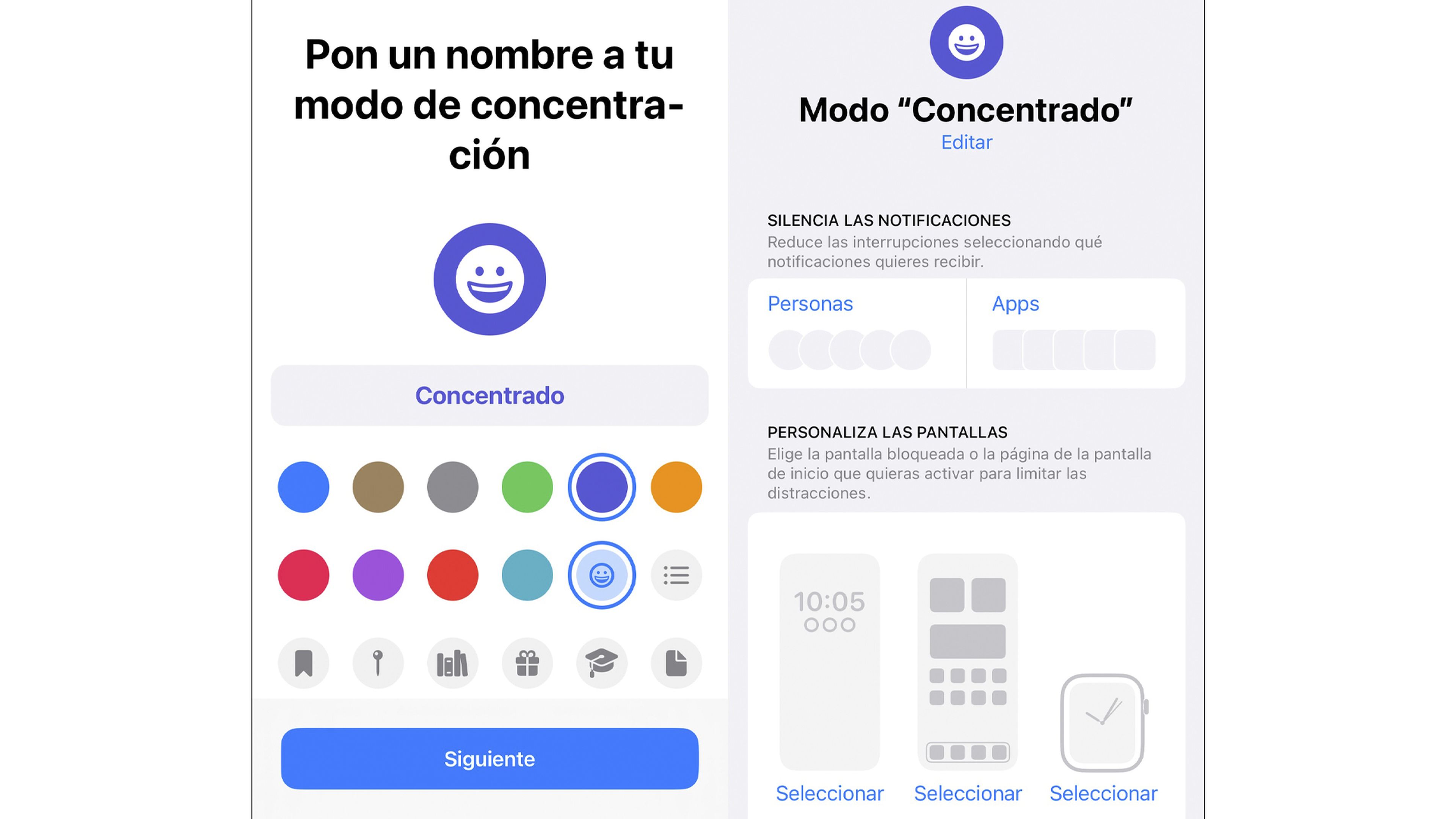 Bloquear contacto en iPhone usando el Modo Concentración