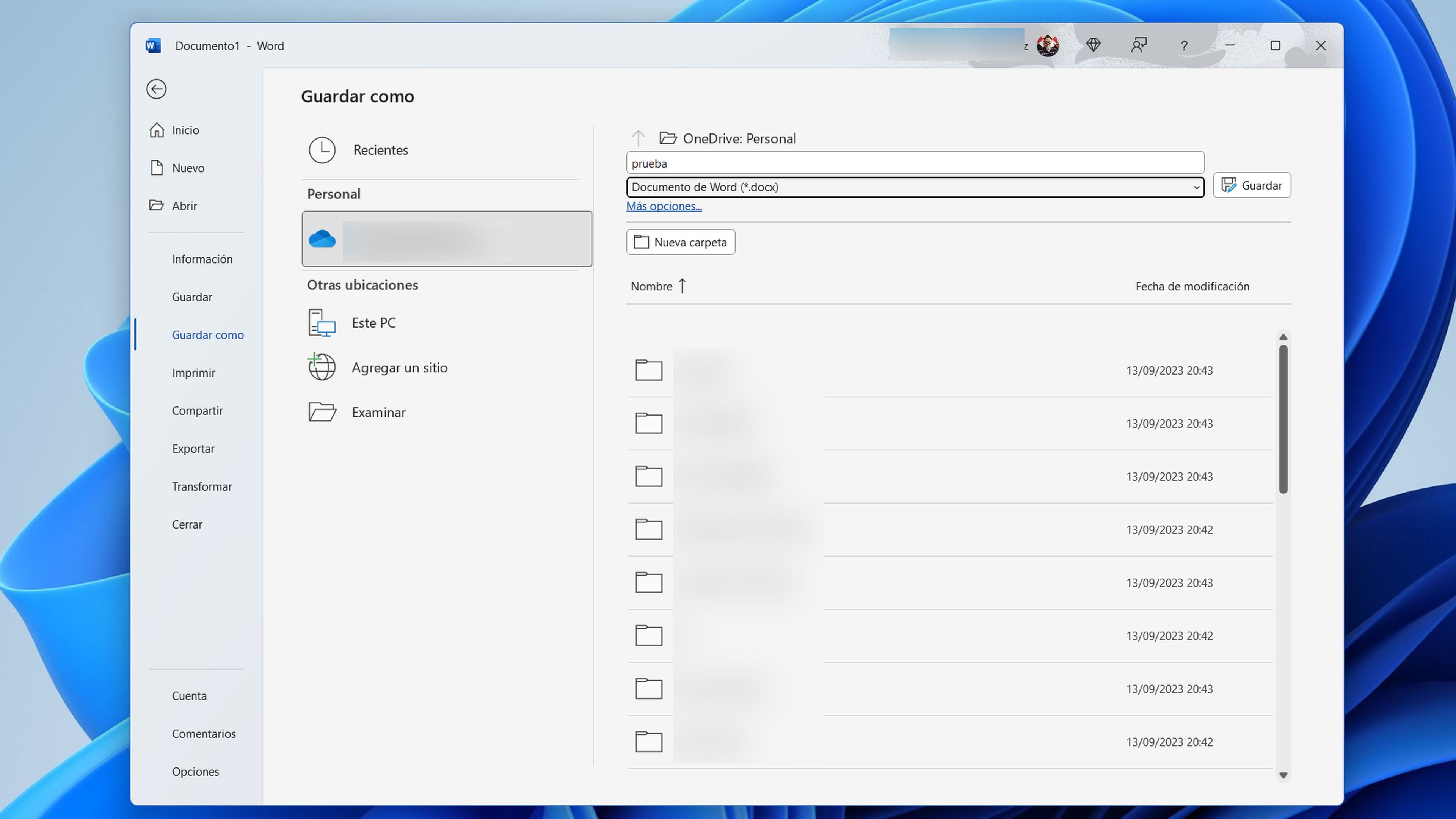 Cambiar el formato de Archivo en Windows: Opción Guardar como