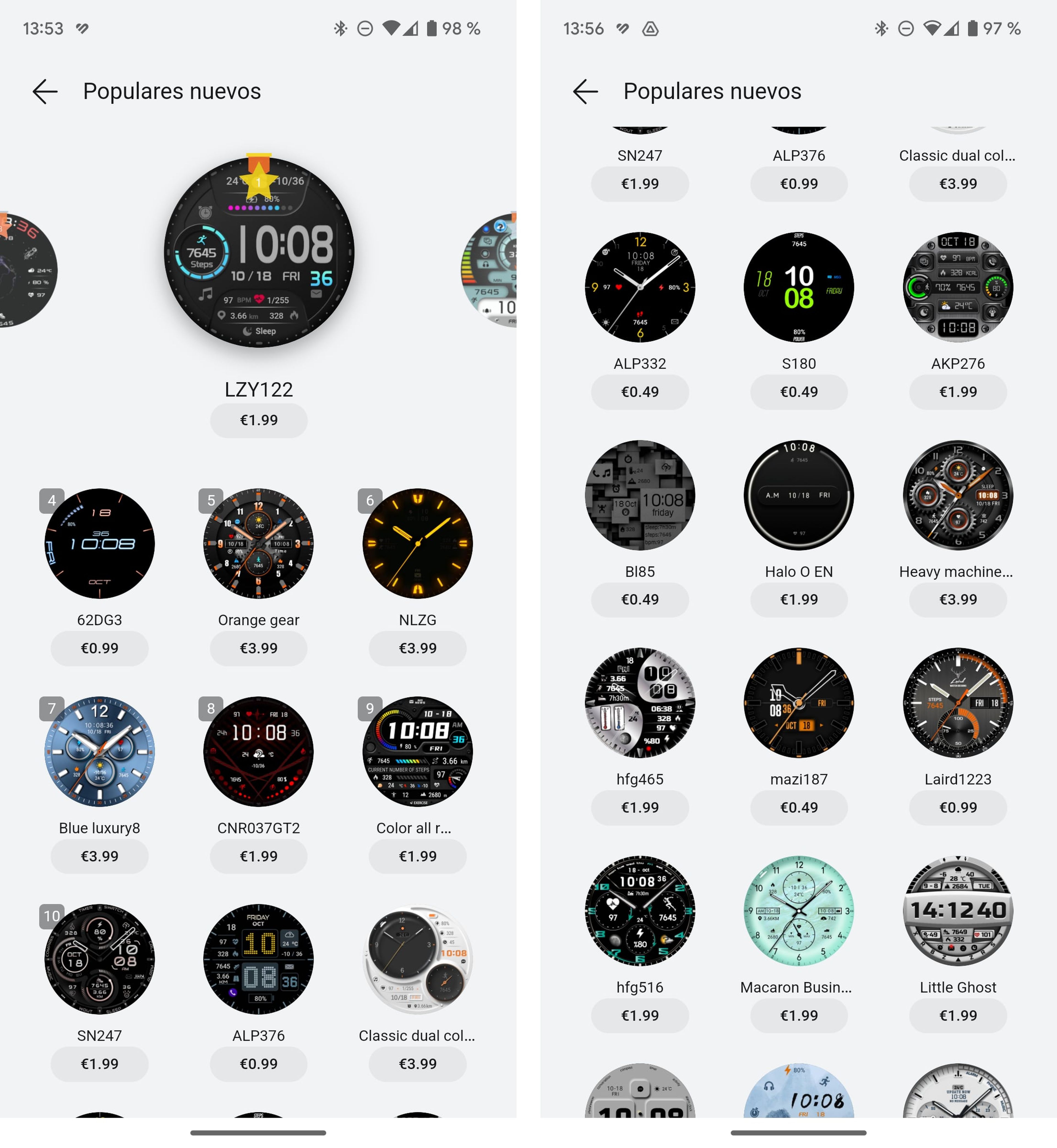 Esferas de pago para relojes de Huawei