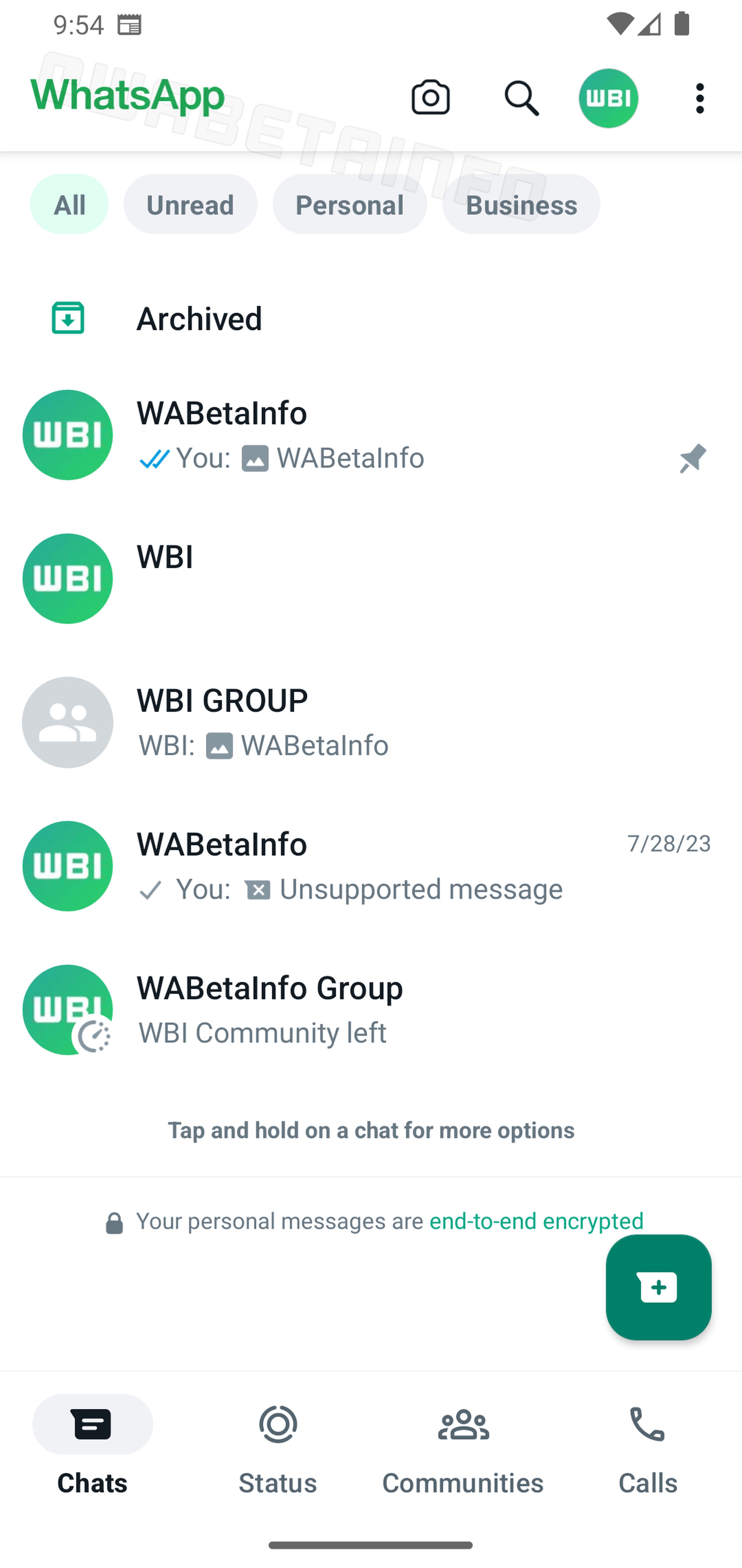 Nueva interfaz de Whatsaap