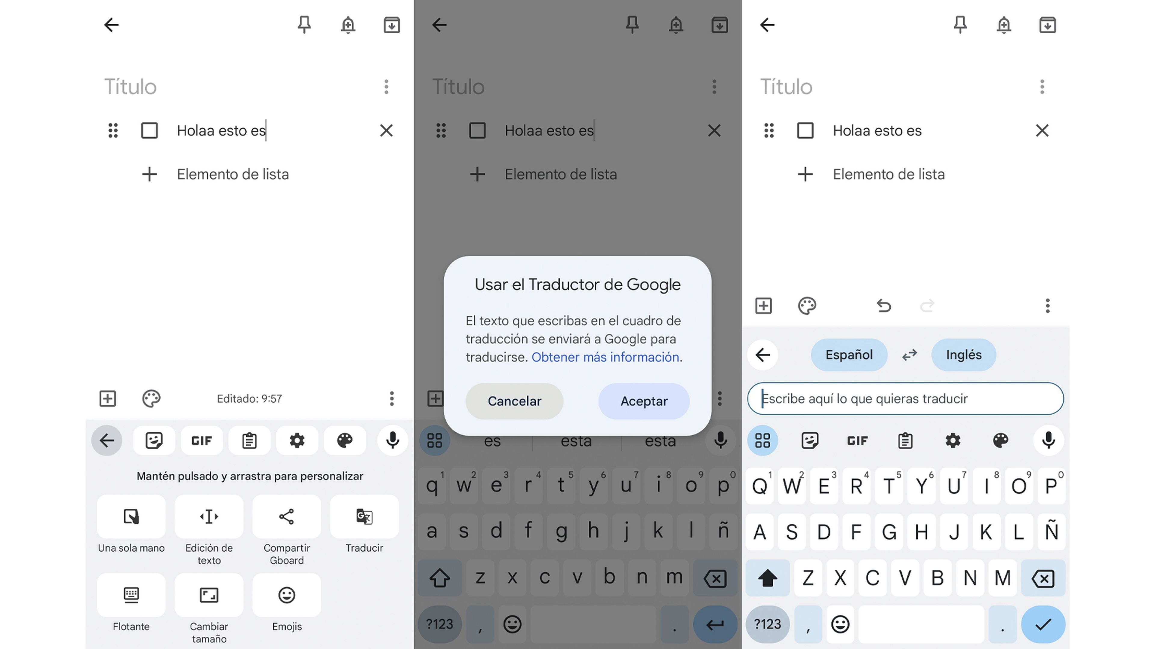 Traducción instantánea con el teclado Gboard para Android