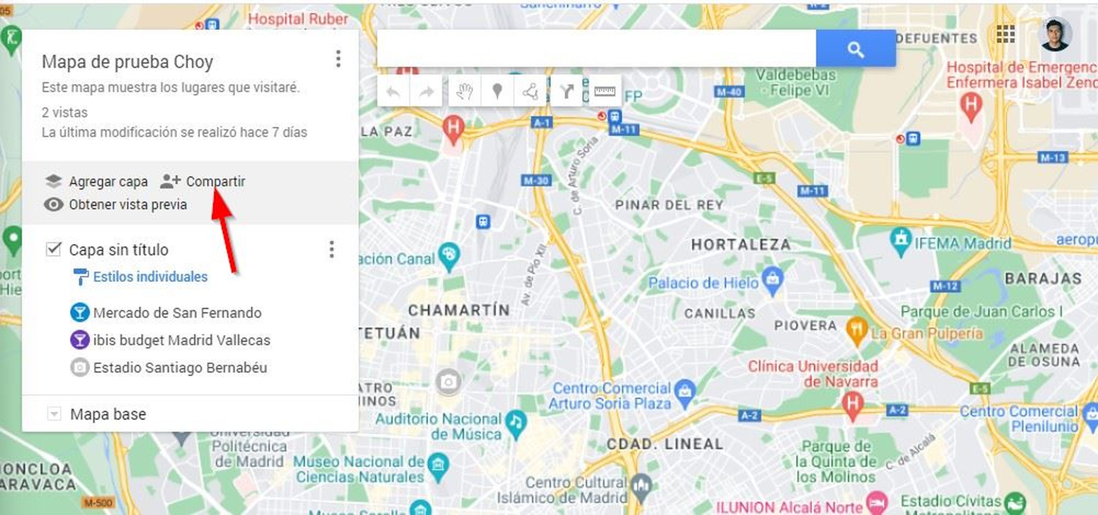 Compartir tus mapas