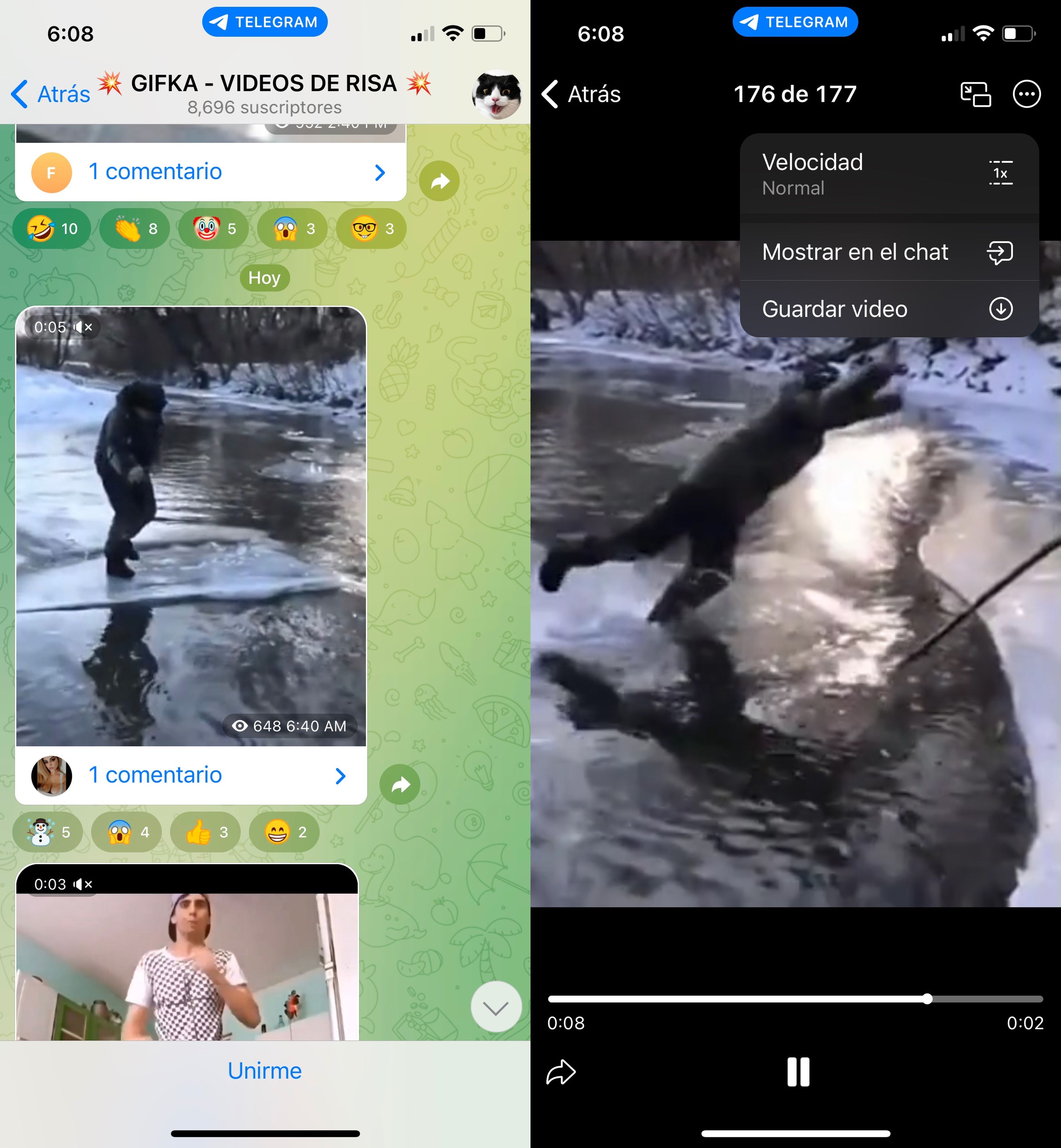 Descargar vídeos desde la aplicación oficial de Telegram 