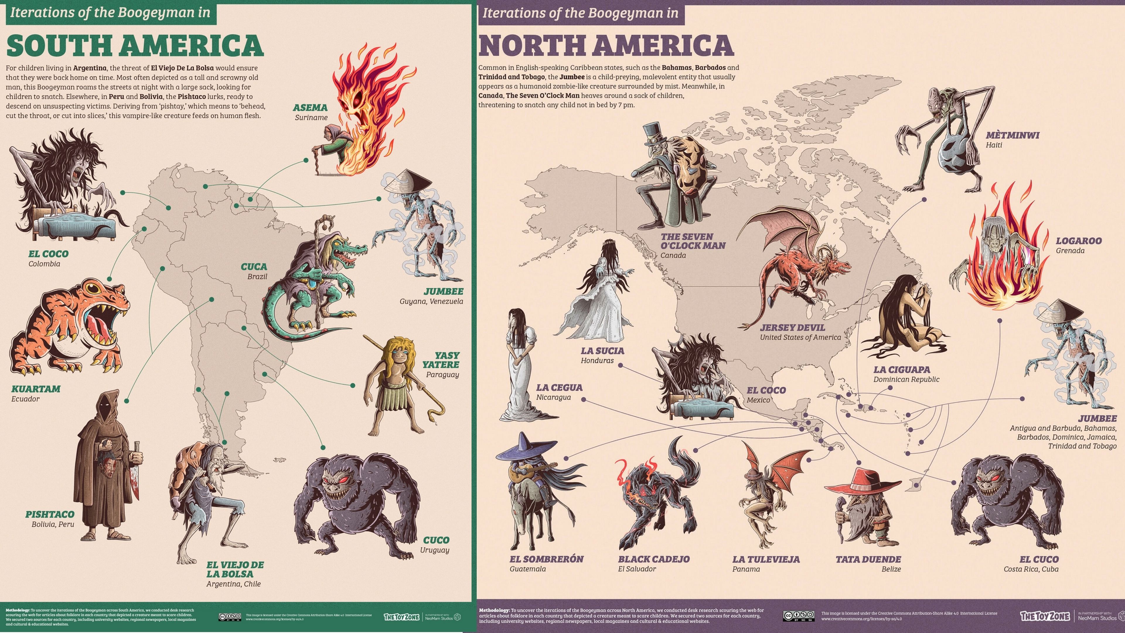 Este mapa muestra cómo es el Hombre del Saco en cada país del mundo