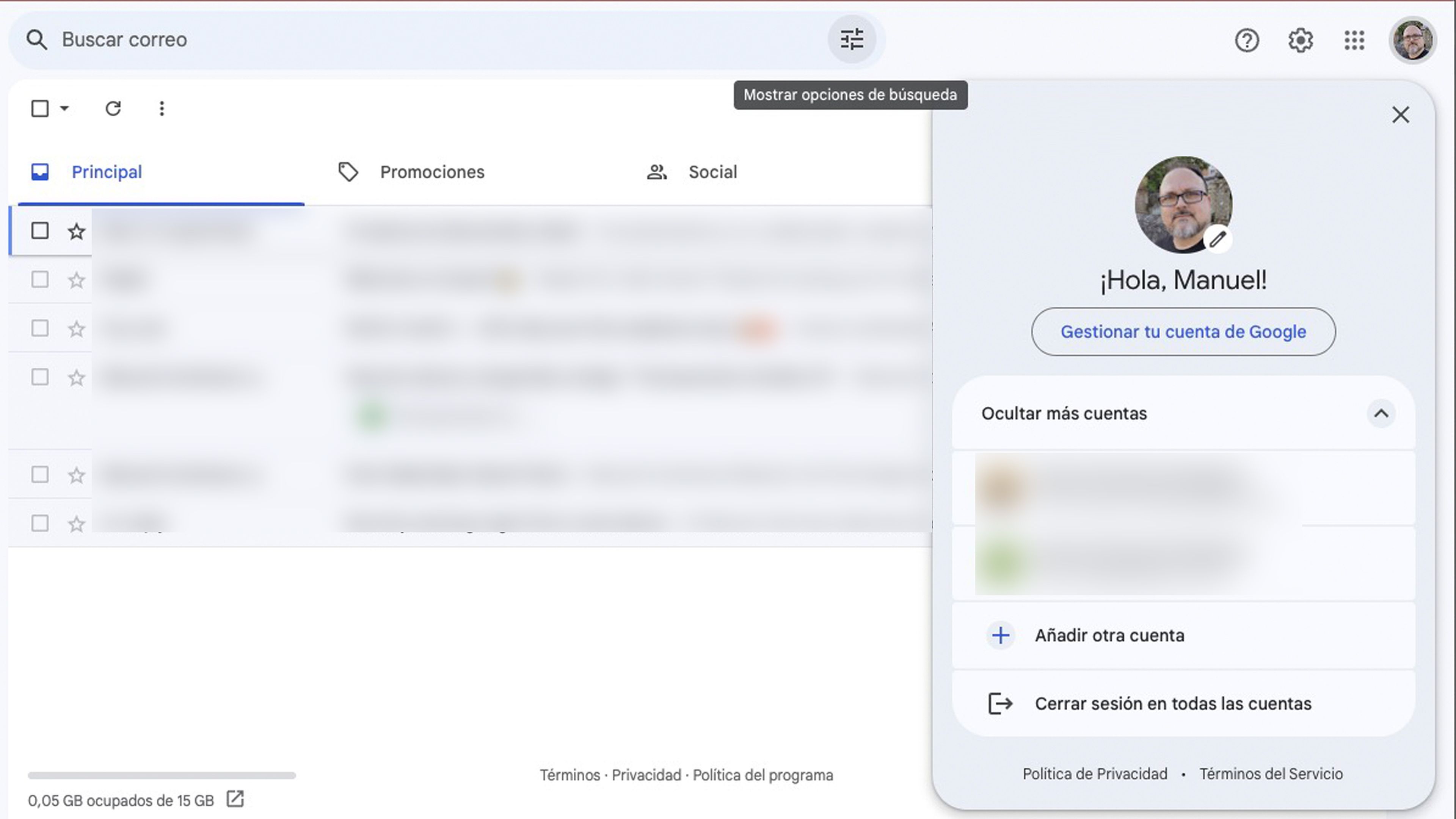 Cerrar una sesión de Gmail en un dispositivo solamente