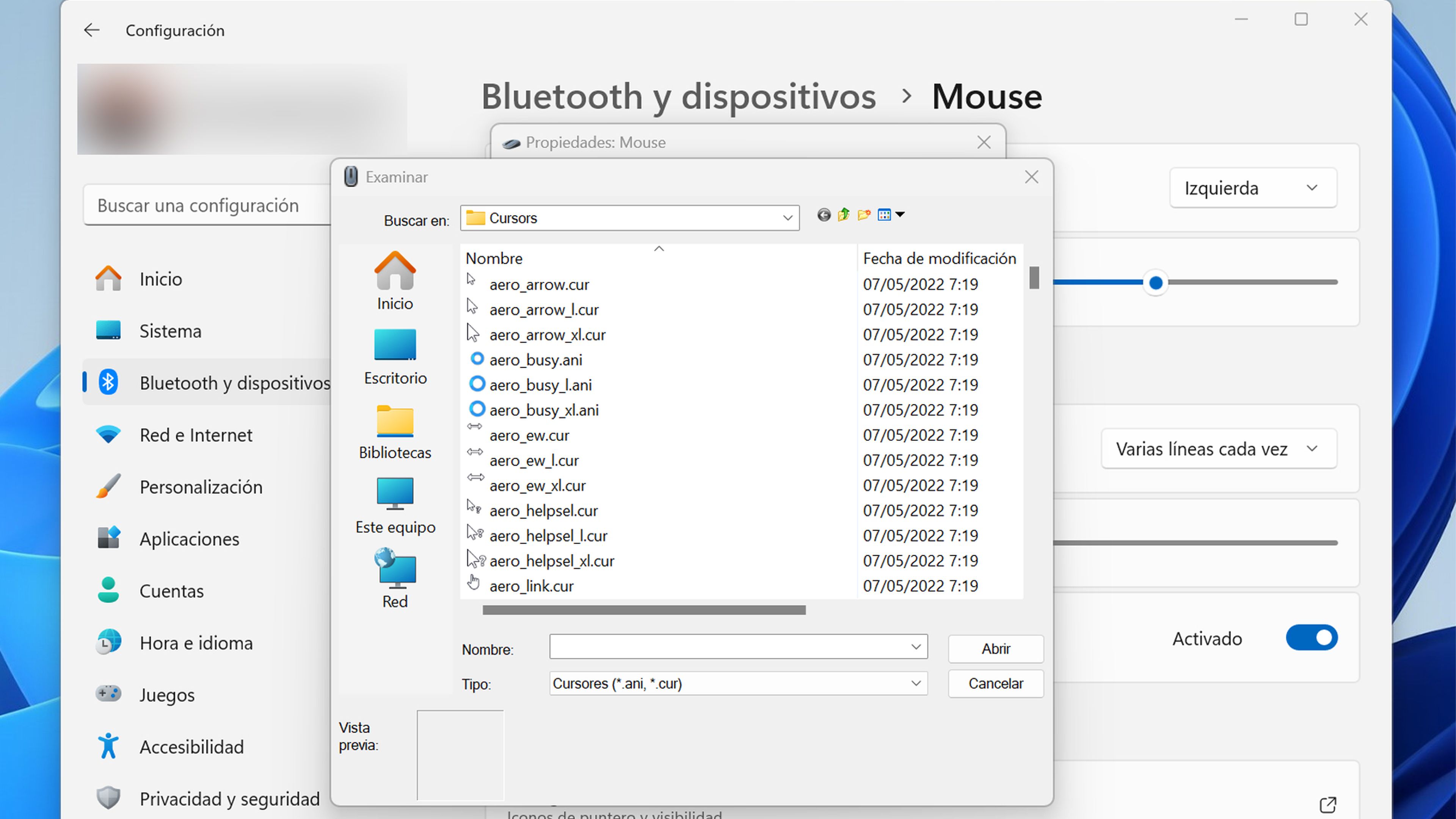 Cómo modificar la forma del puntero del ratón en Windows 11