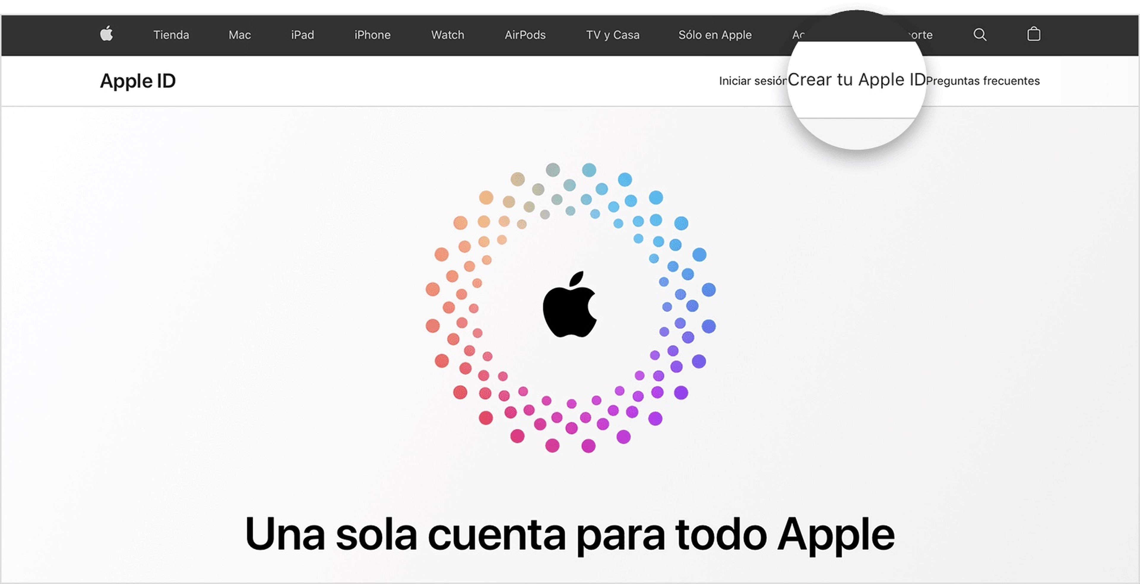 Crear un ID de Apple en la web