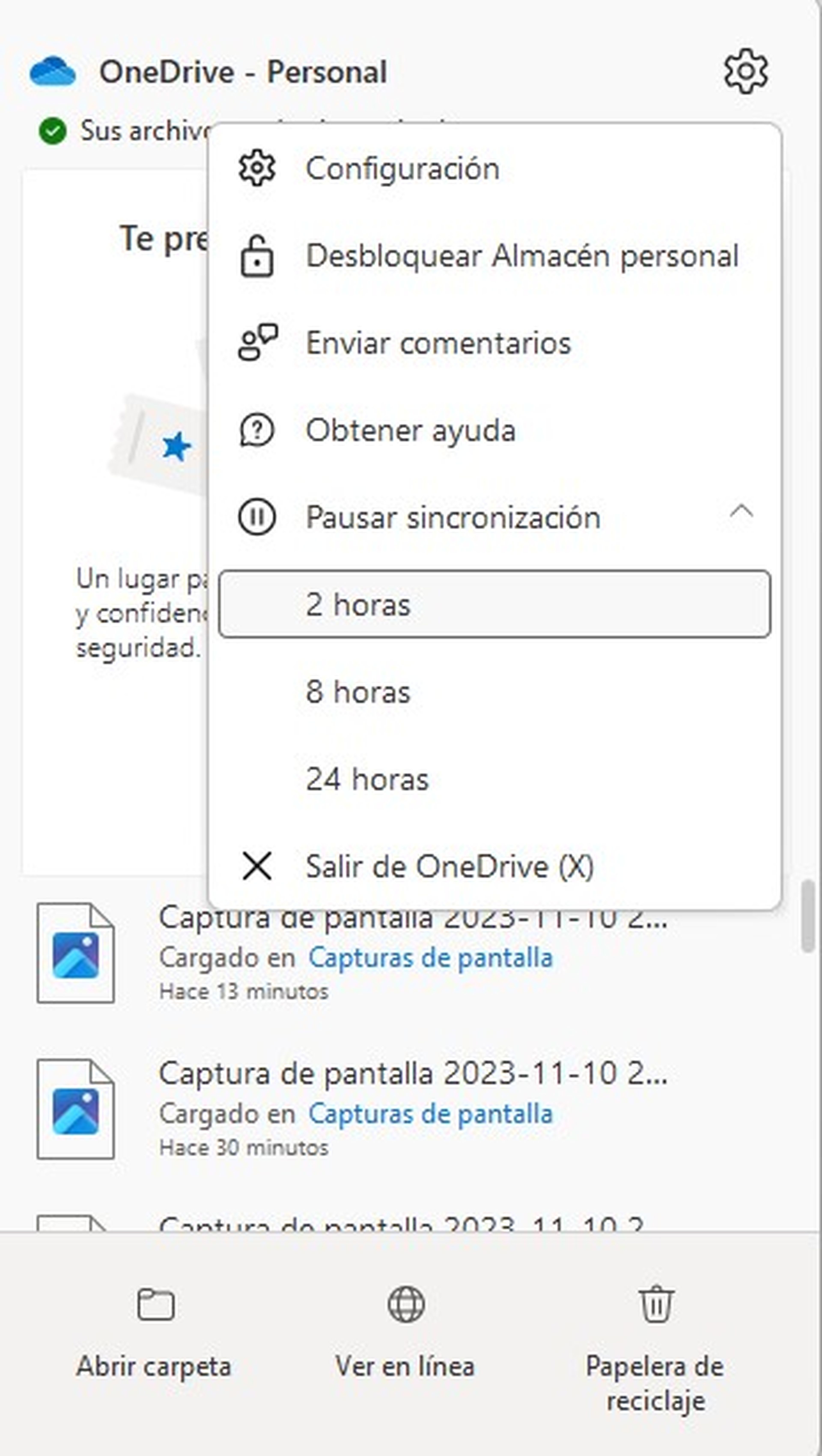 Sincronización OneDrive