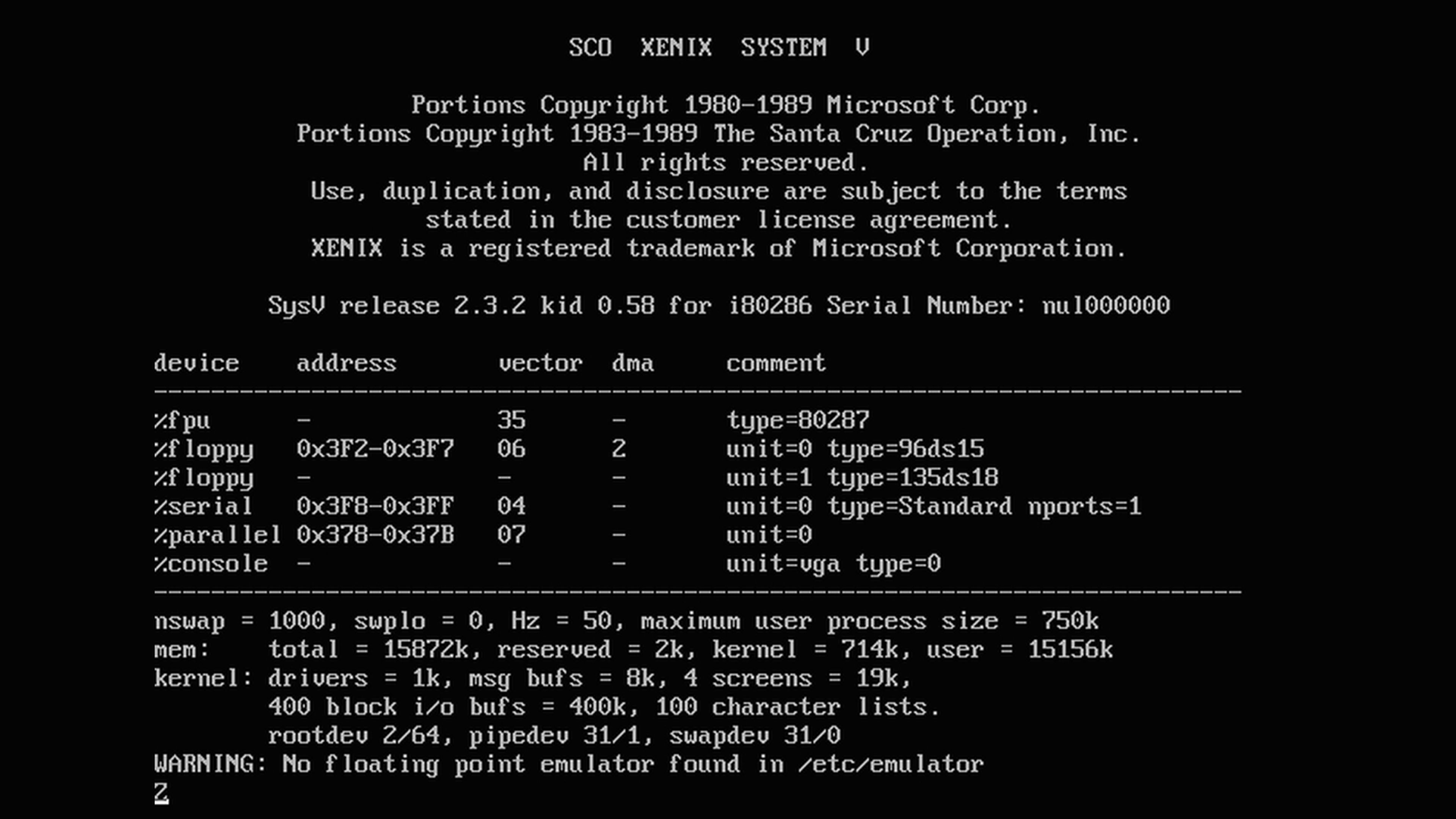 Sistema operativo Xenix de Microsoft