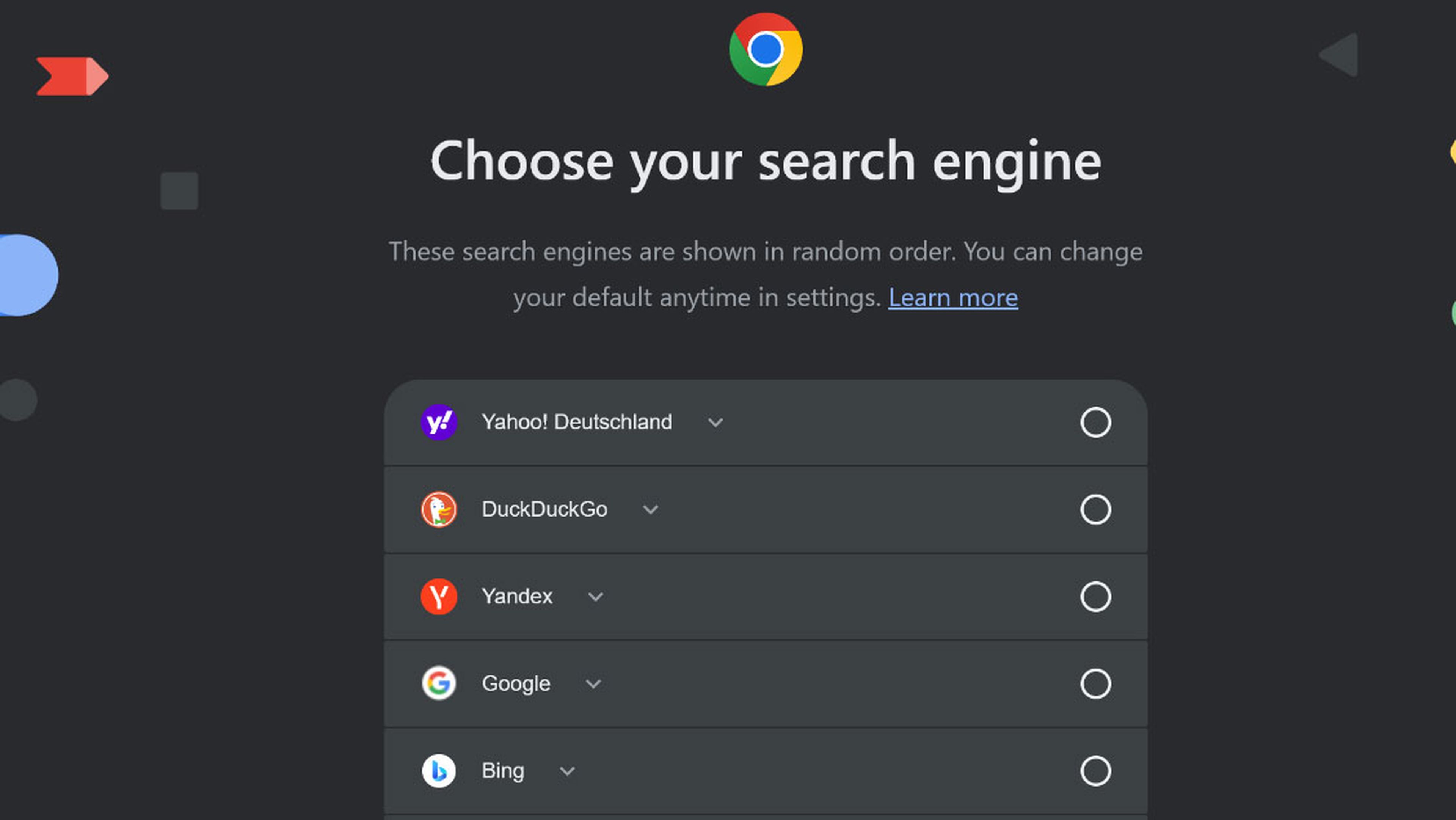Chrome te obligará a elegir tu motor de búsqueda favorito a partir de esta fecha