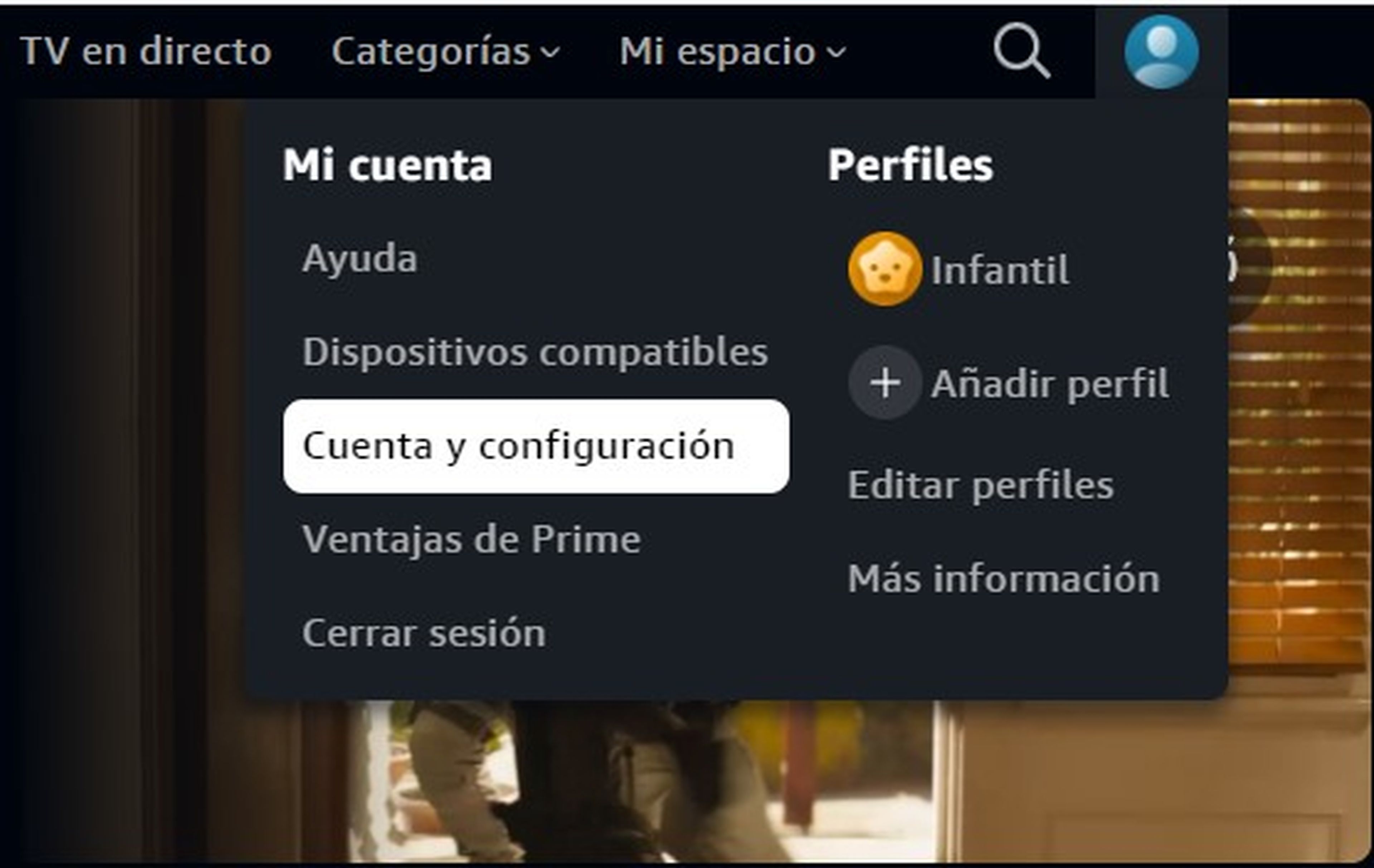 Cuenta y configuración en Amazon