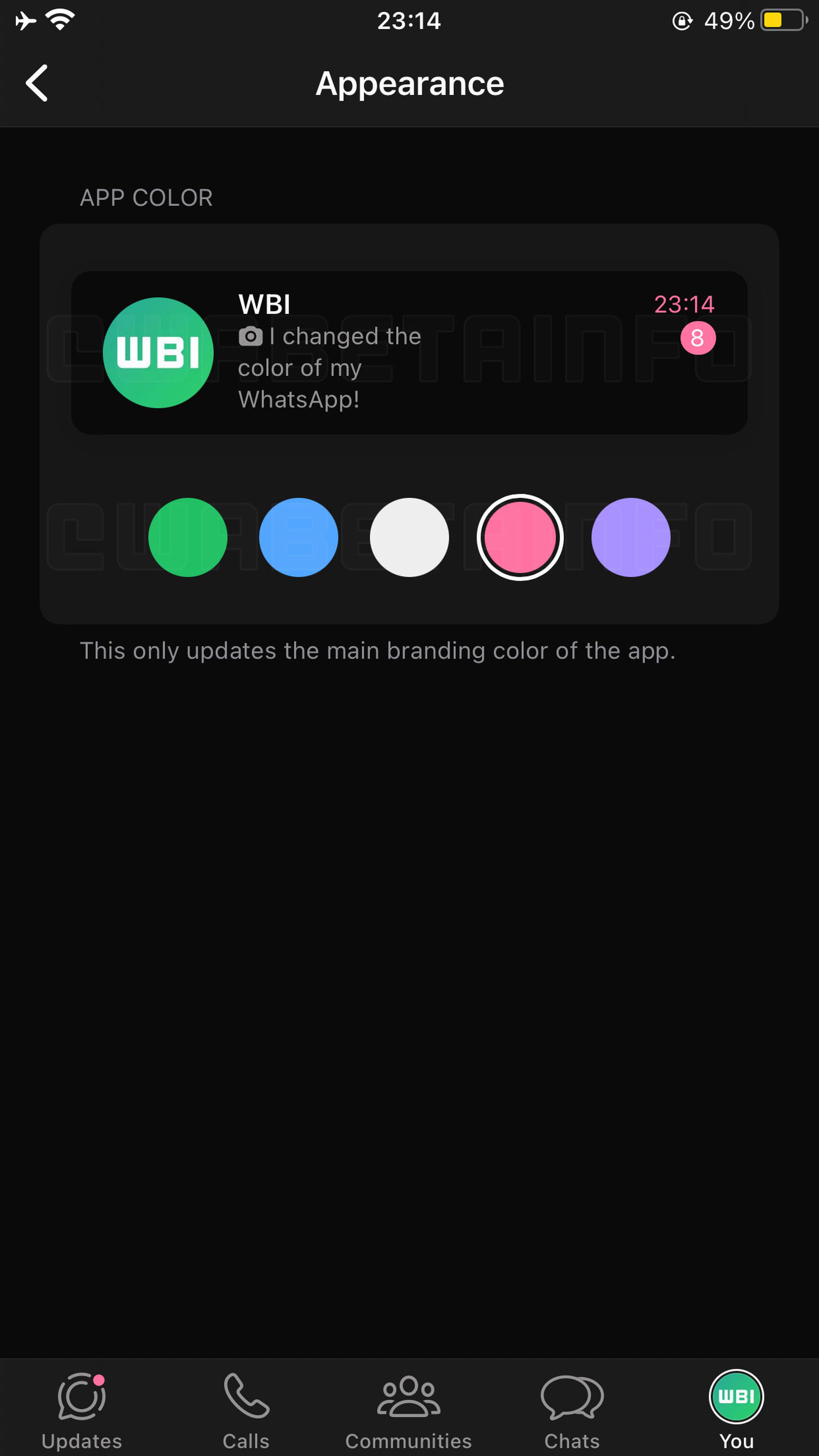 WhatsApp te permitirá cambiar el tema principal de la aplicación con uno de estos colores