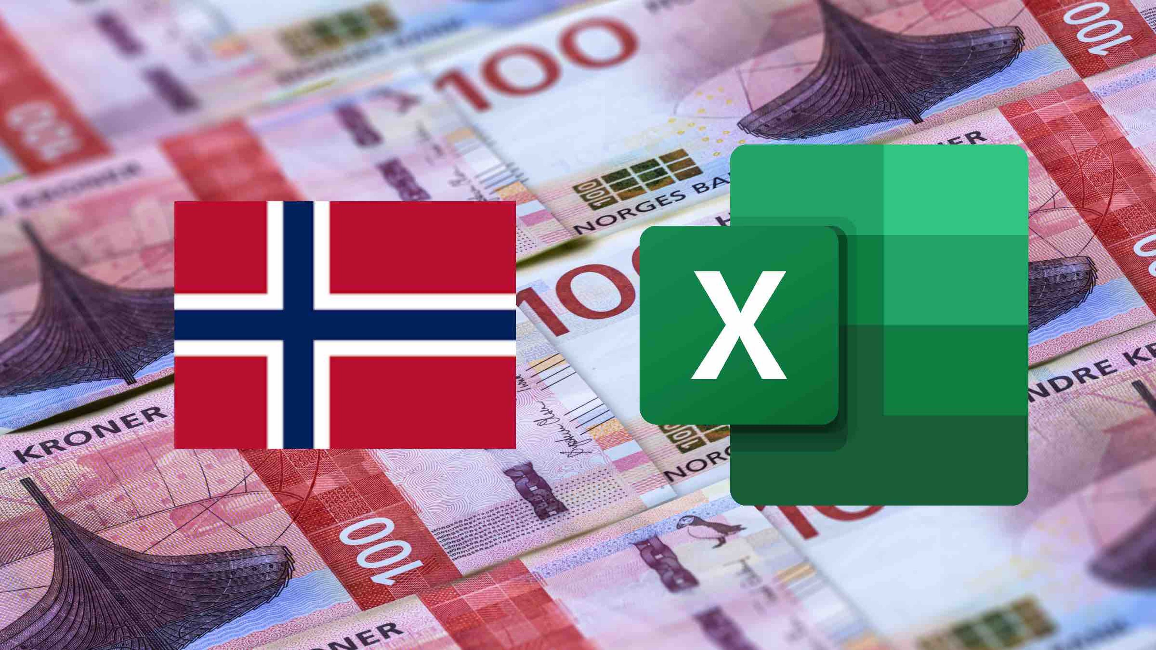Bandera de Noruega con el logo de Excel