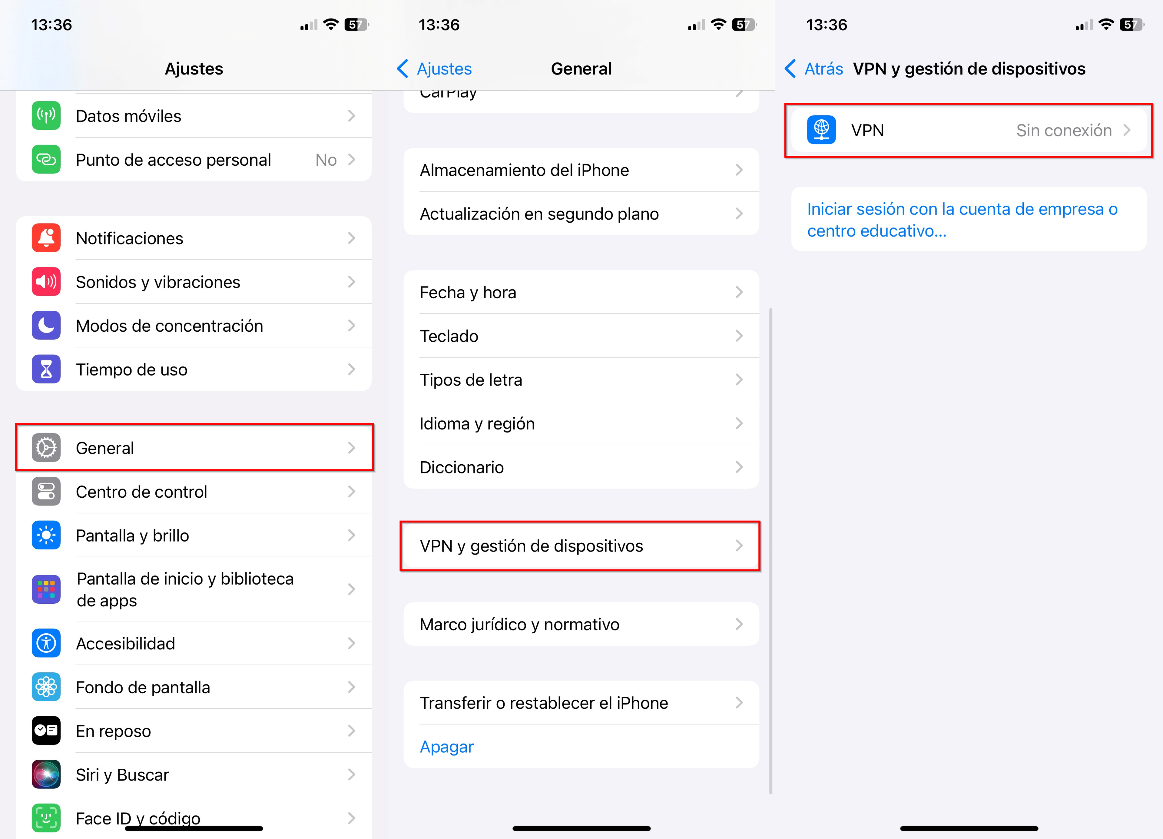 Desactivar la VPN en tu iPhone