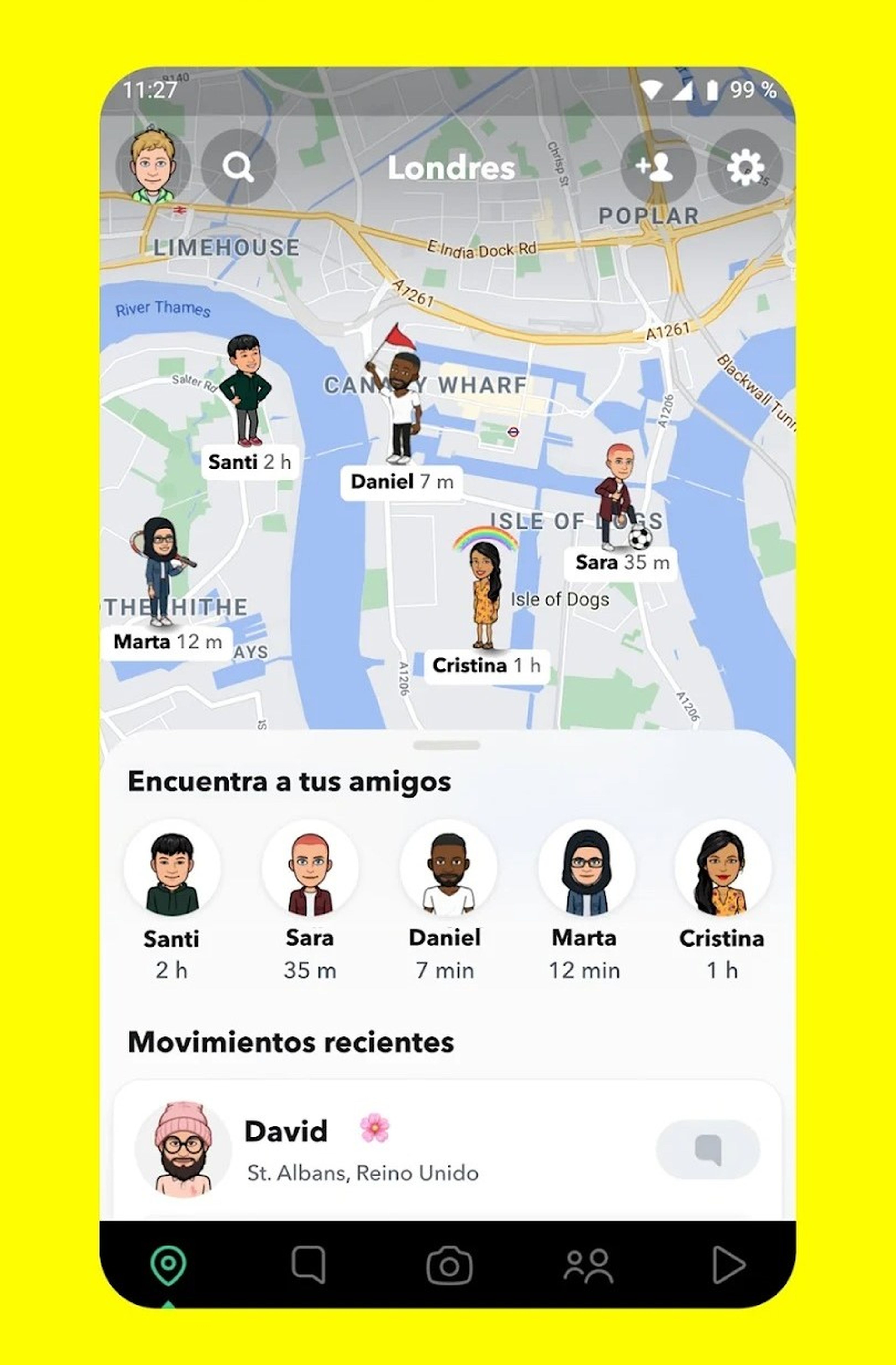 Mapa Snap de Snapchat