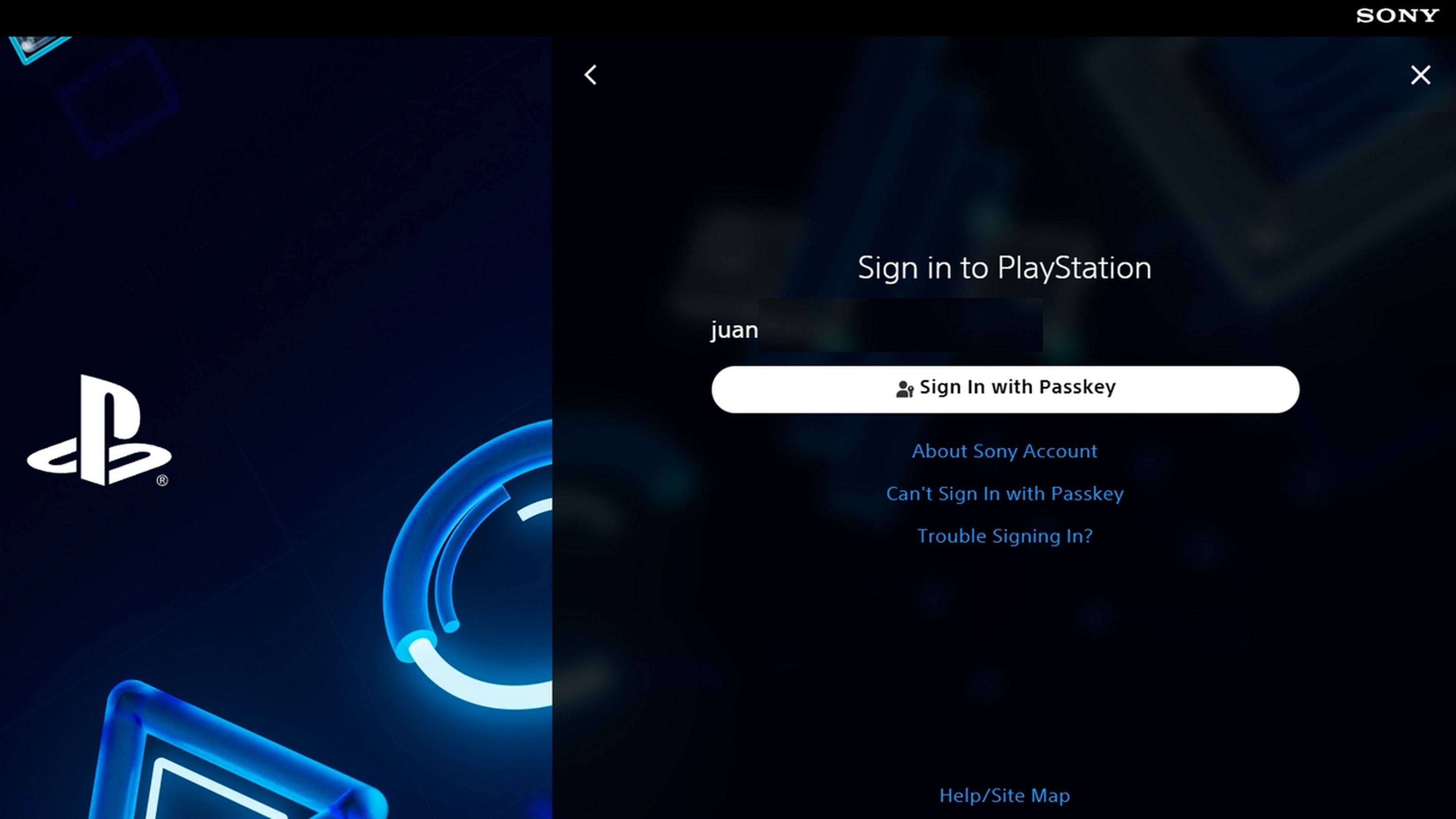 Passkey on PlayStation