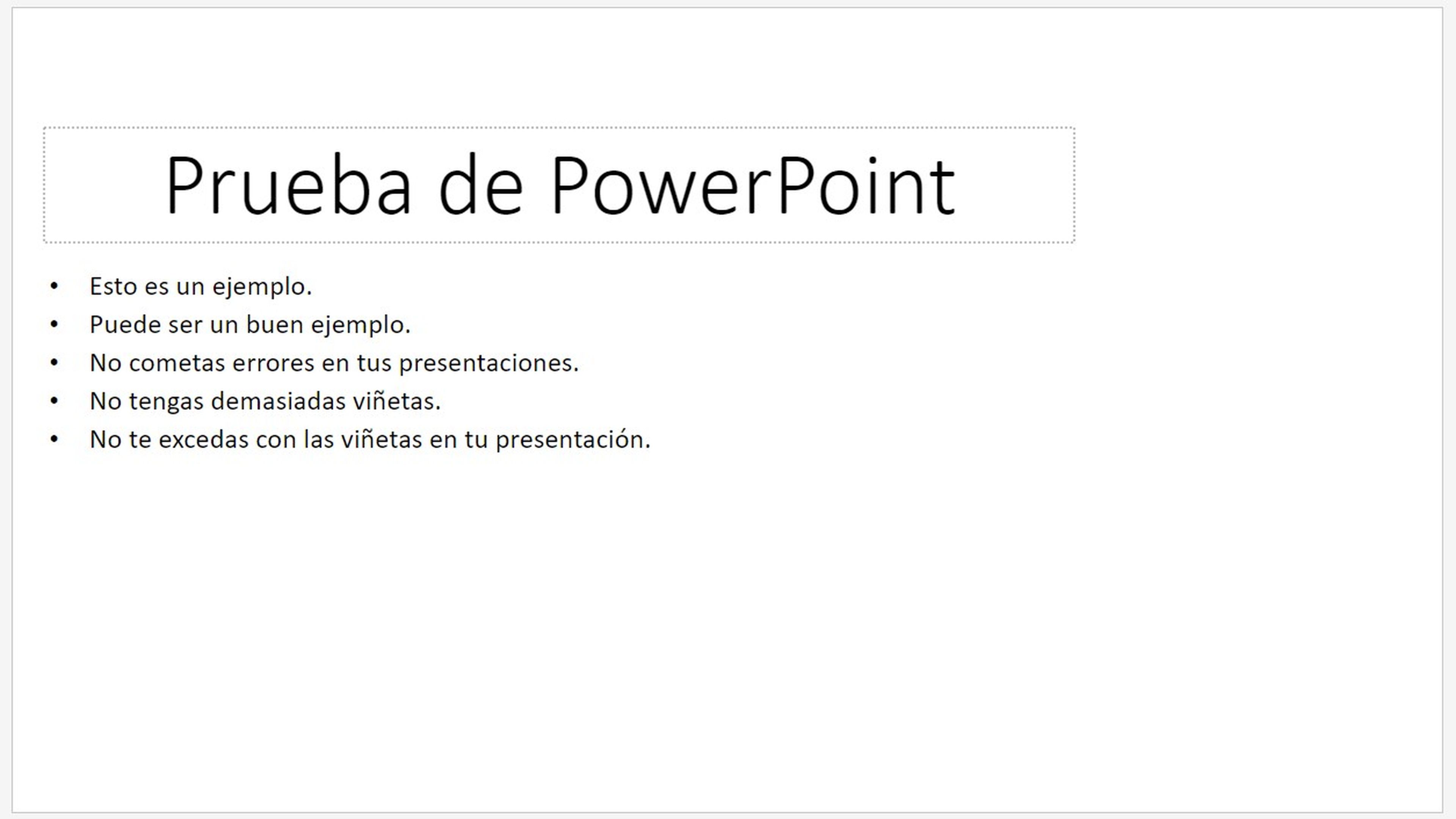 Tener demasiadas viñetas en una hoja de presentación