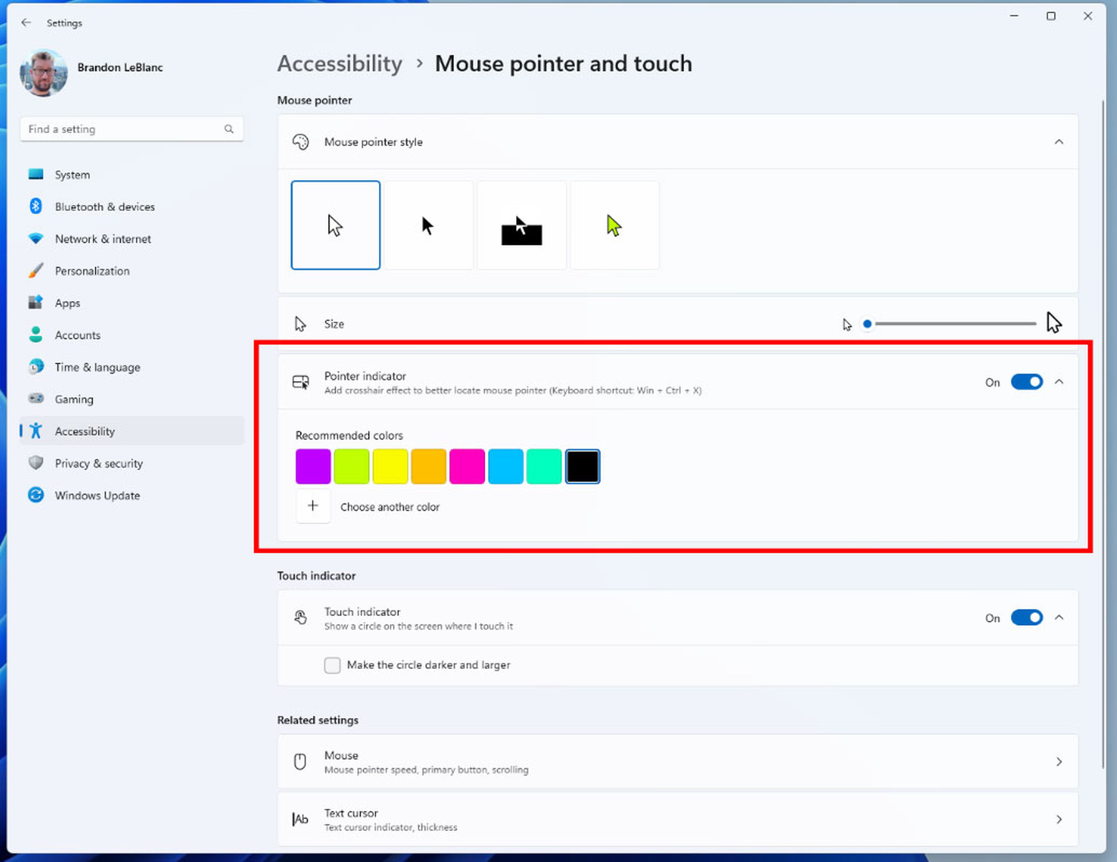 Windows 11 nos permitirá editar el puntero del ratón para mejorar su visibilidad