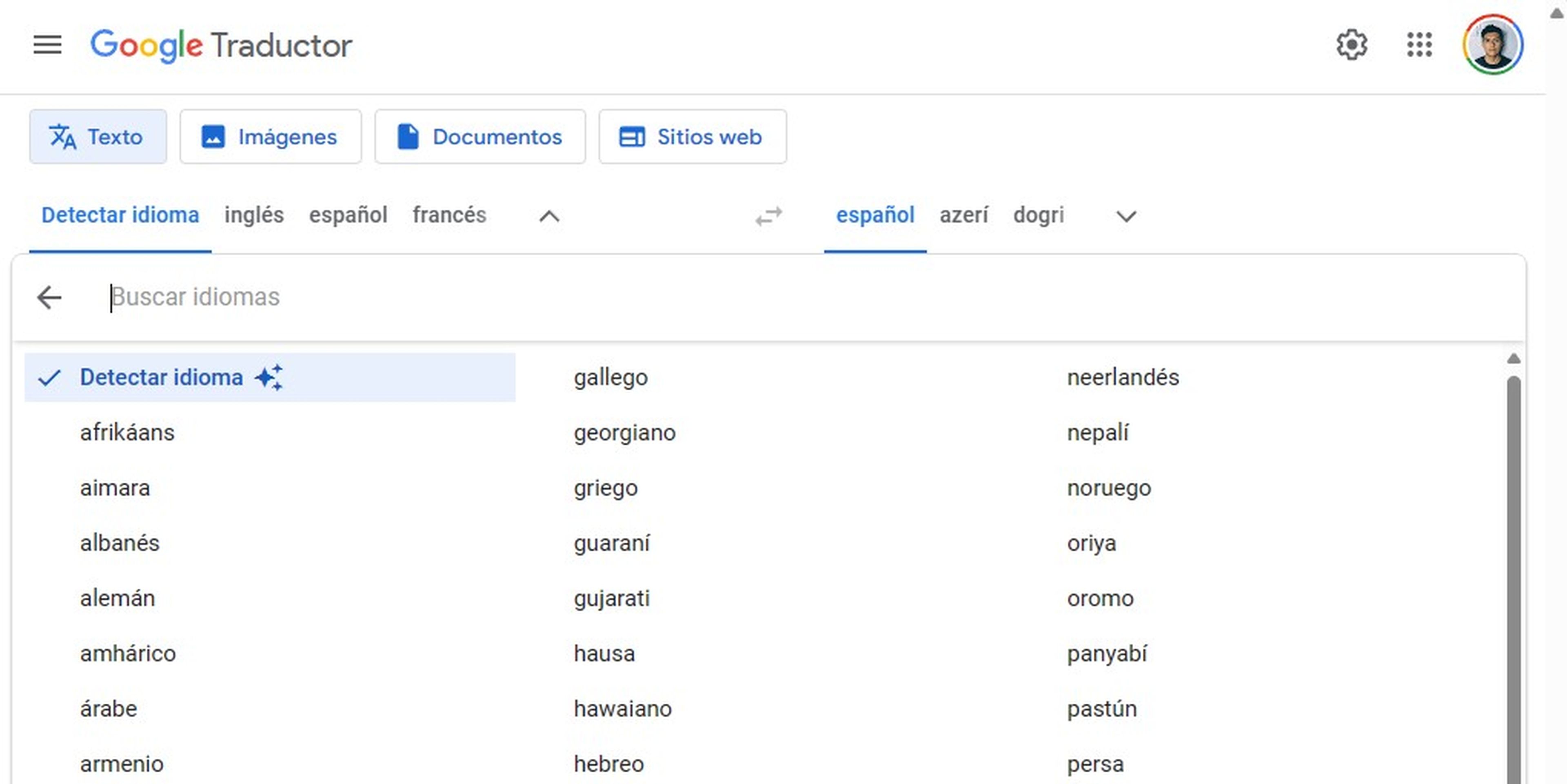 Cómo activar la función Detectar idioma de Google Traductor