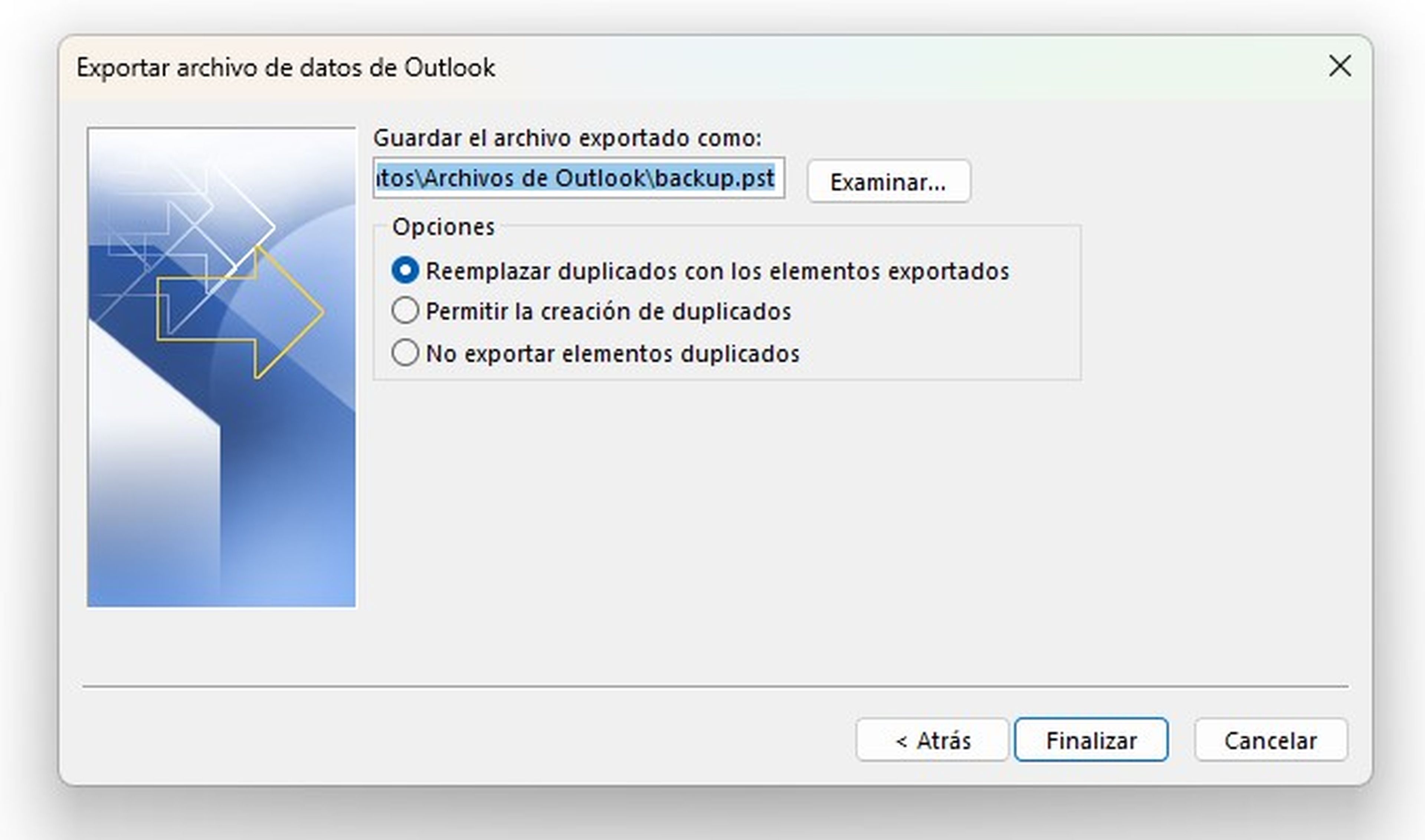 Exportar correos de Outlook
