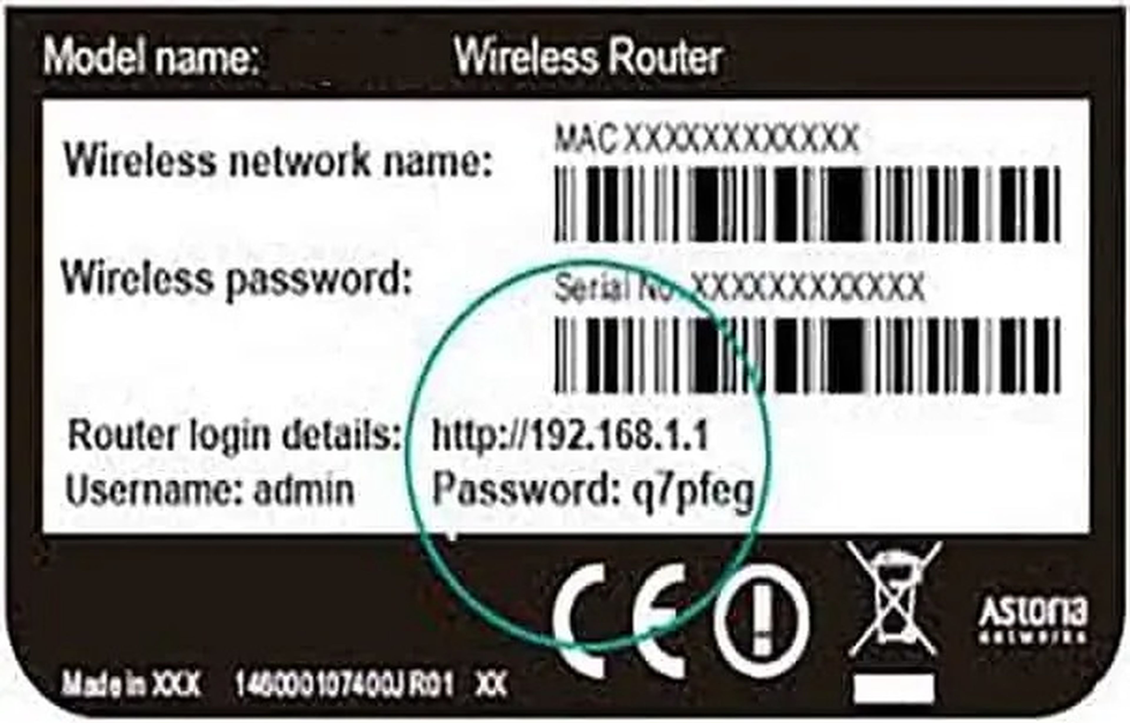 Router password