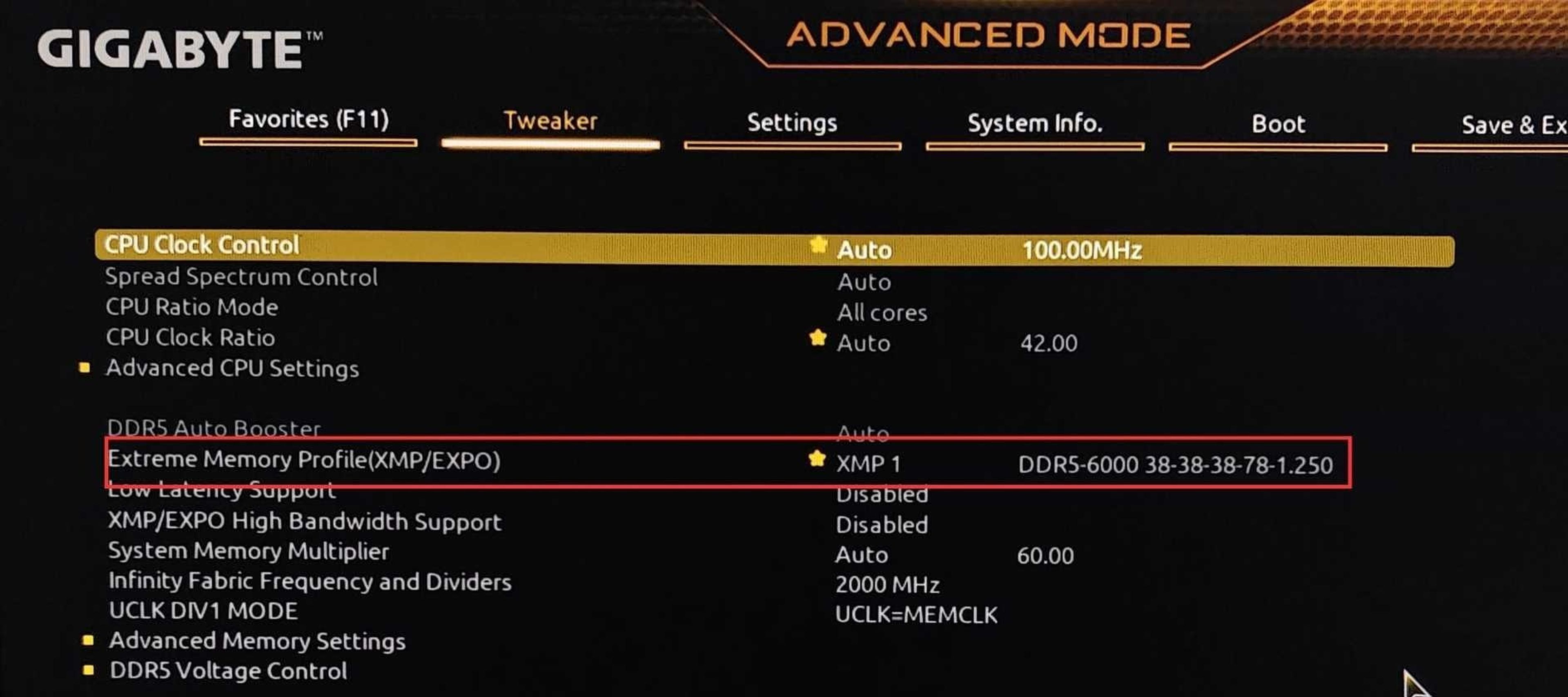 Activa XMP o EXPO para mejorar la velocidad de la RAM