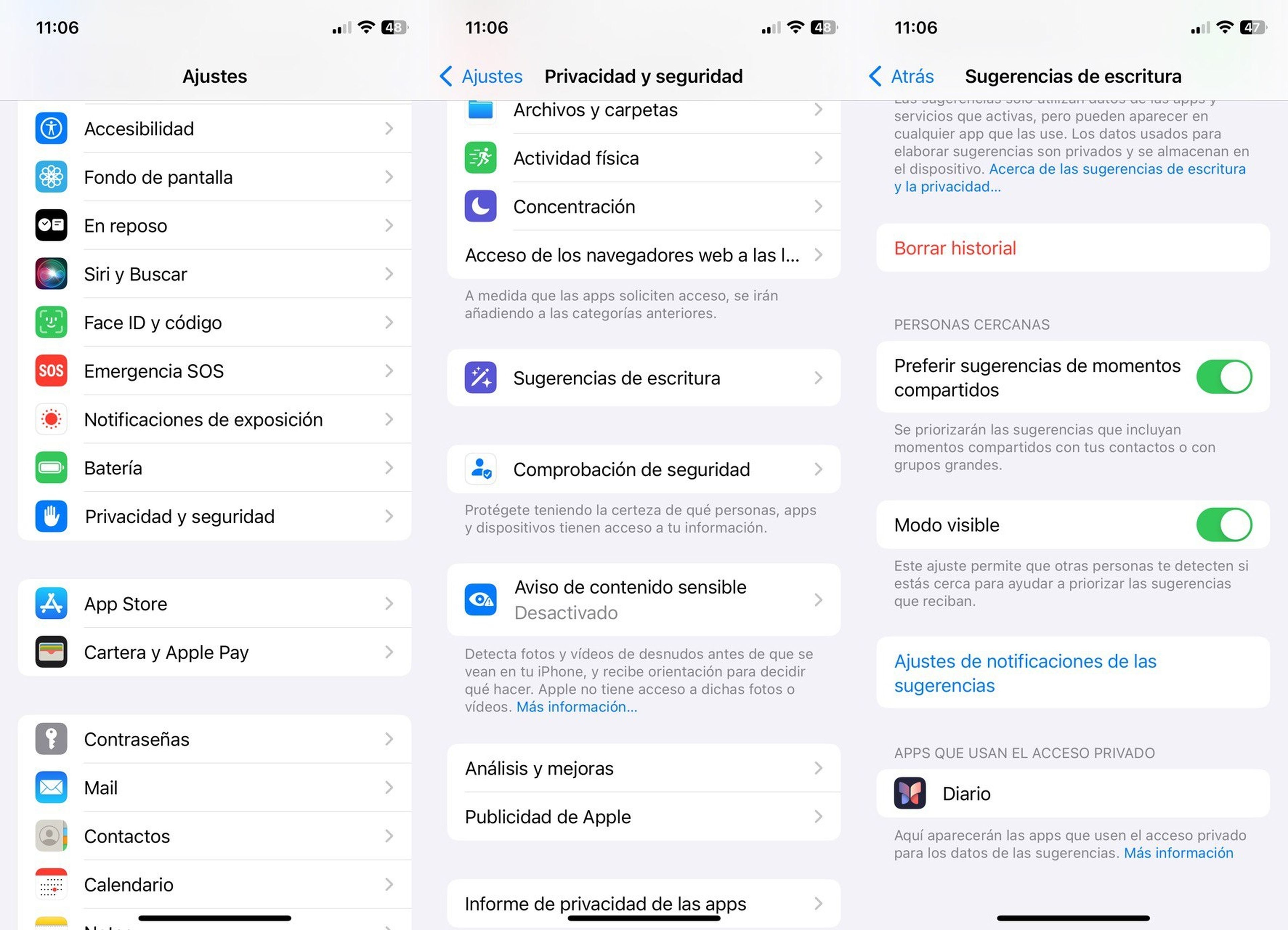 Desactiva el Modo visible en iPhone y iPad