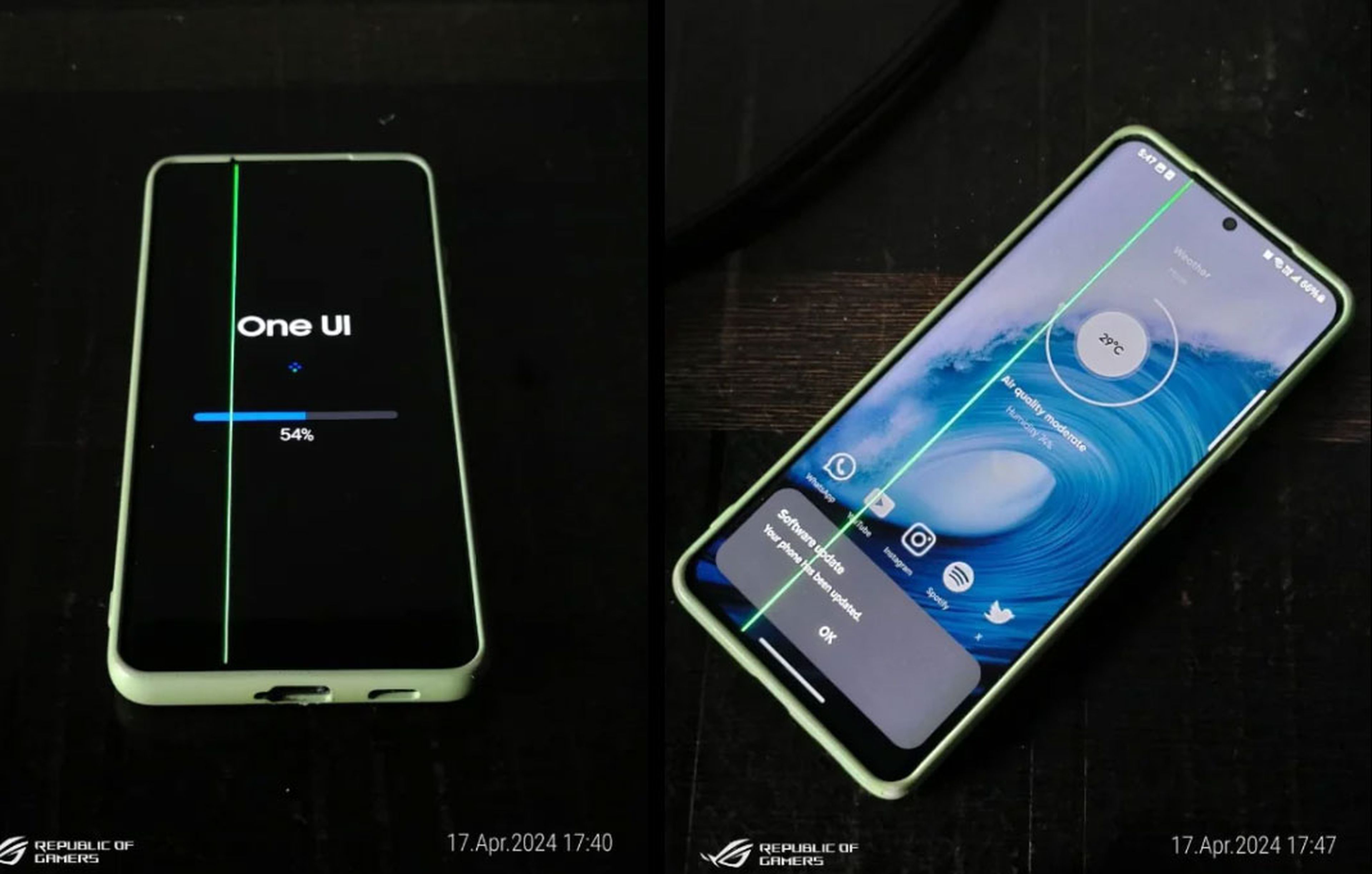 Línea verde en la pantalla de algunos móviles Samsung: todo lo que tienes que saber