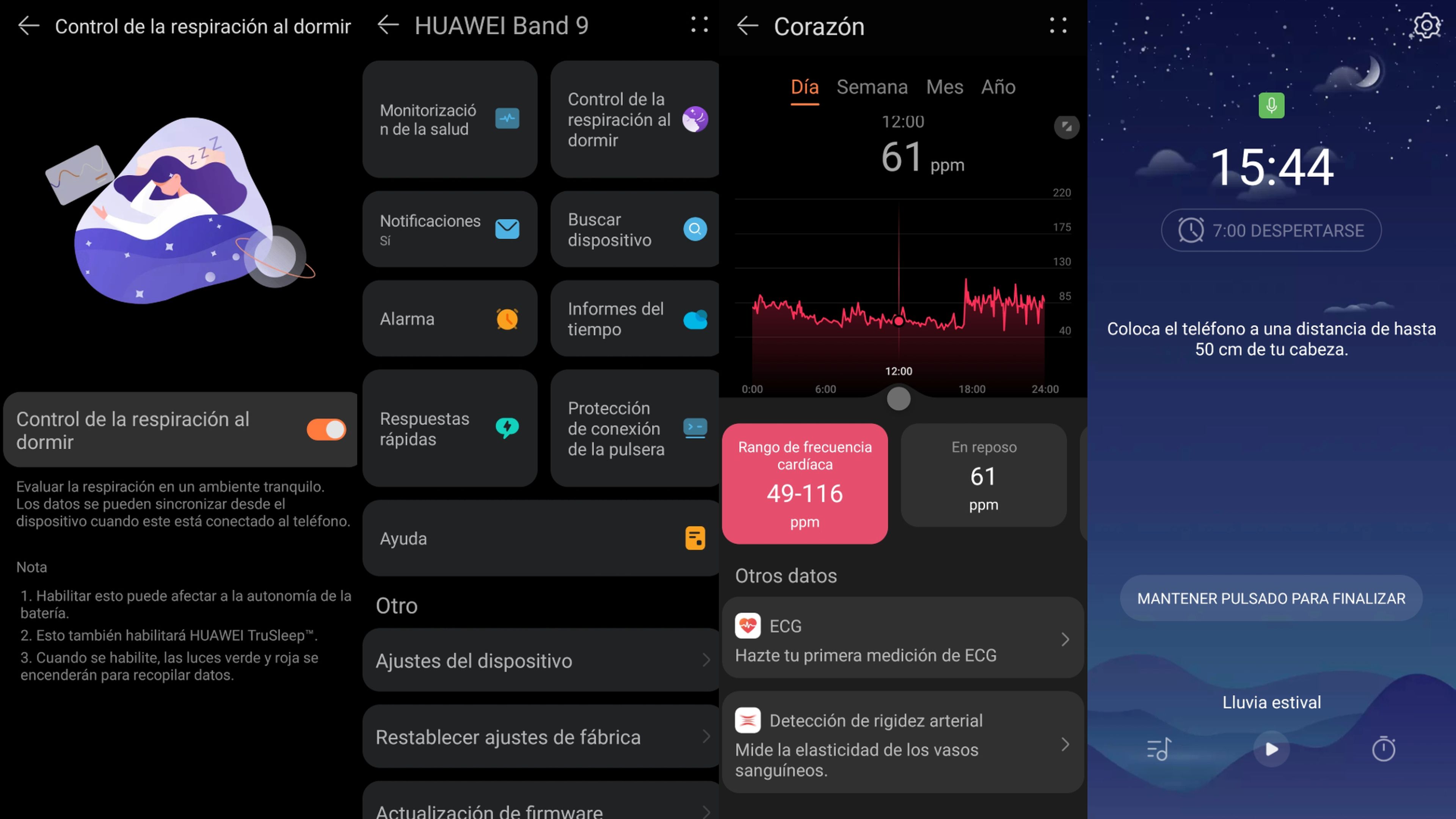 Monitorización sueño app Salud Huawei Band 9