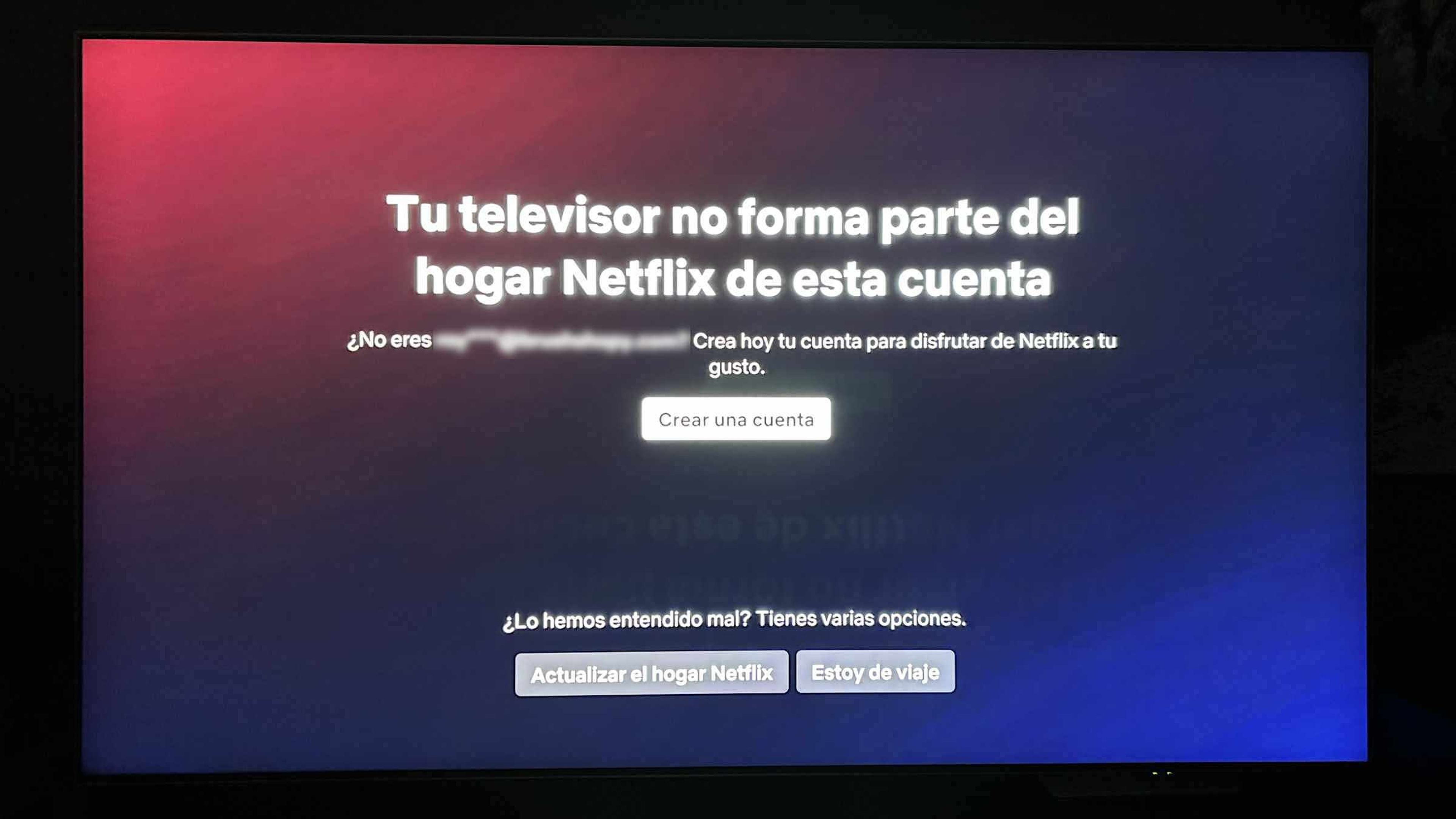 ¿Qué significa Tu televisor no forma parte del hogar Netflix?