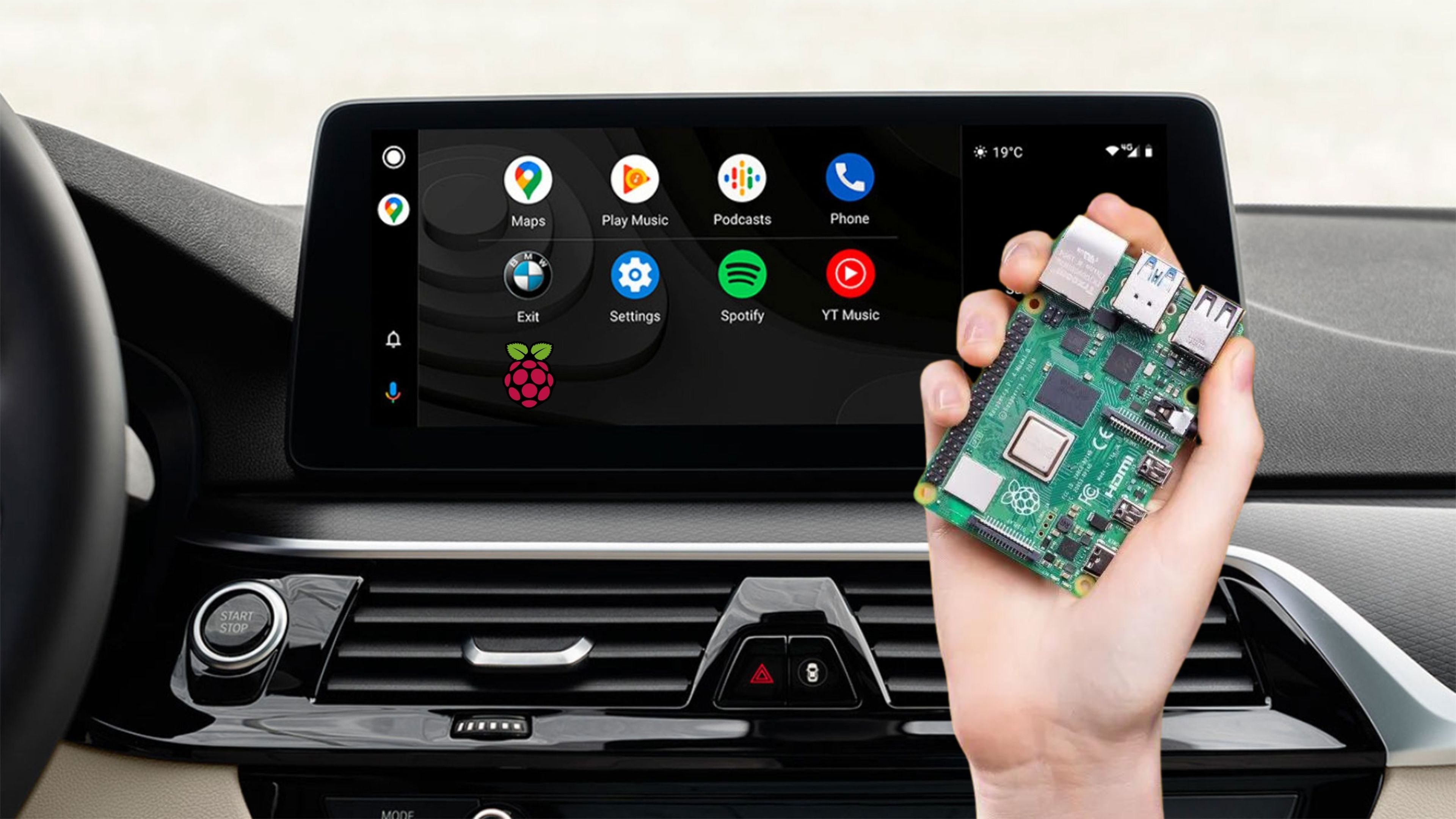 Cómo tener Android Auto en cualquier coche con una Raspberry Pi y un móvil viejo