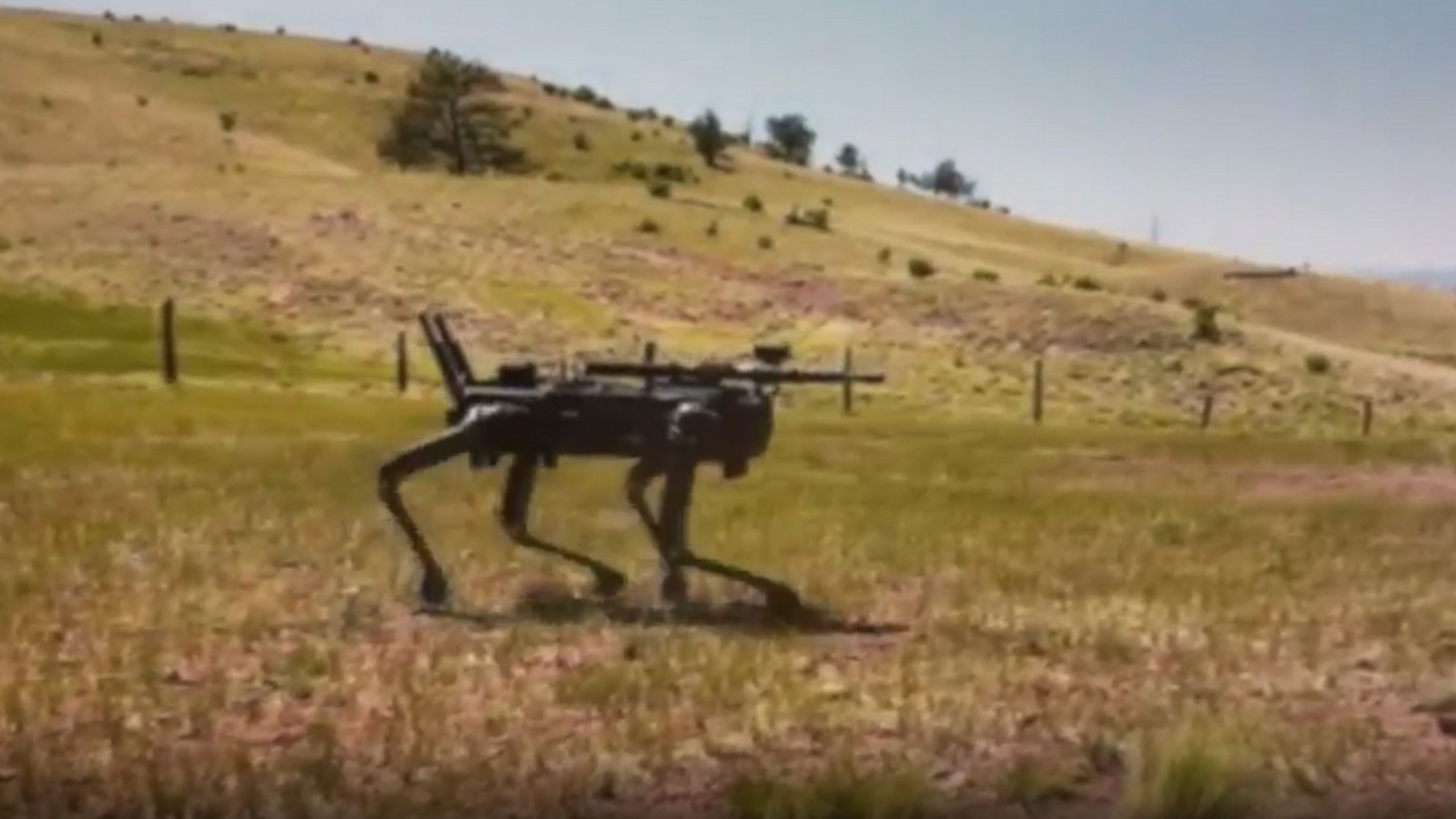 Estados Unidos está probando perros robots armados con rifles que apuntan usando una IA