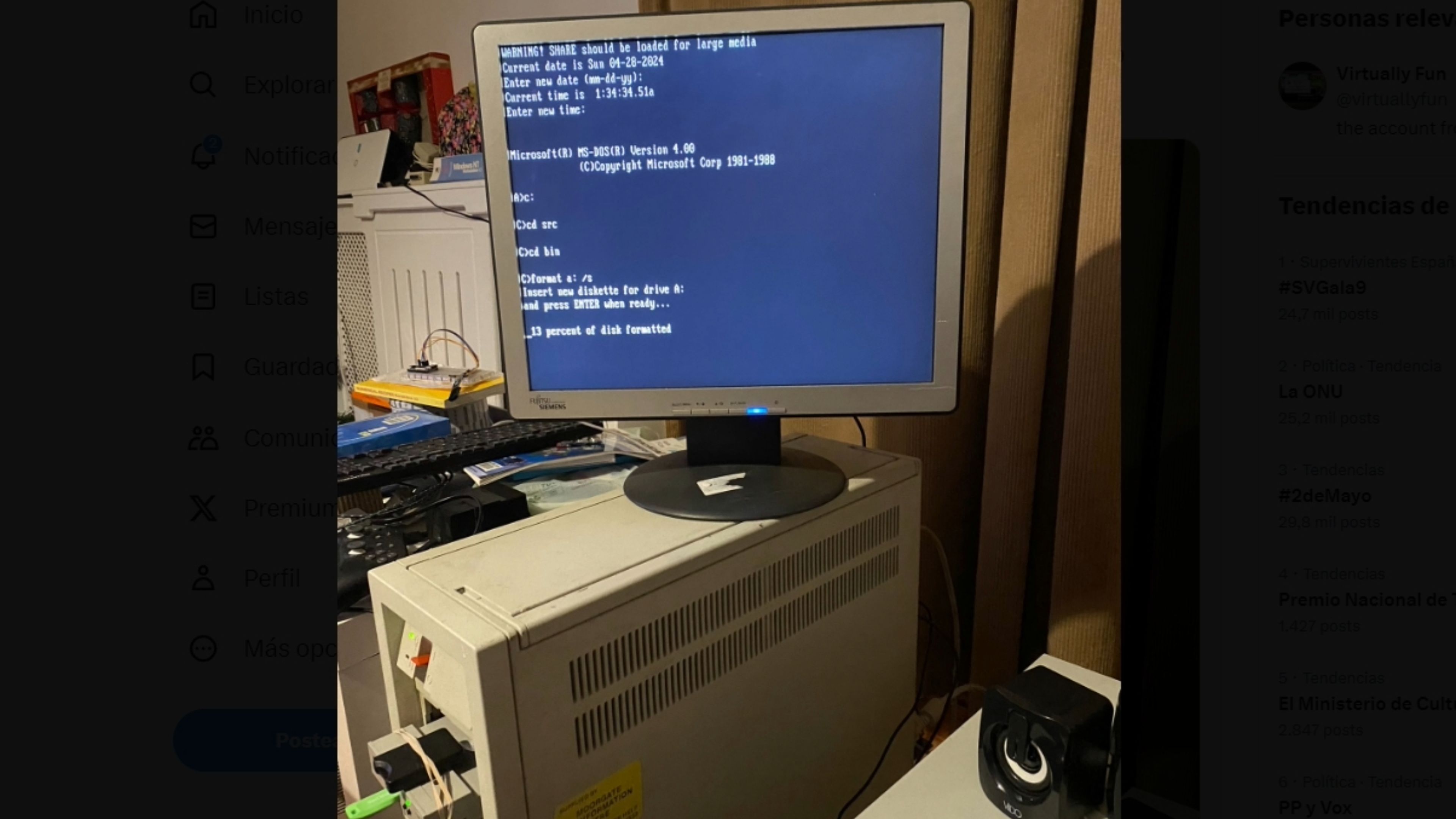 MS-DOS 4 en un IBM PS/2