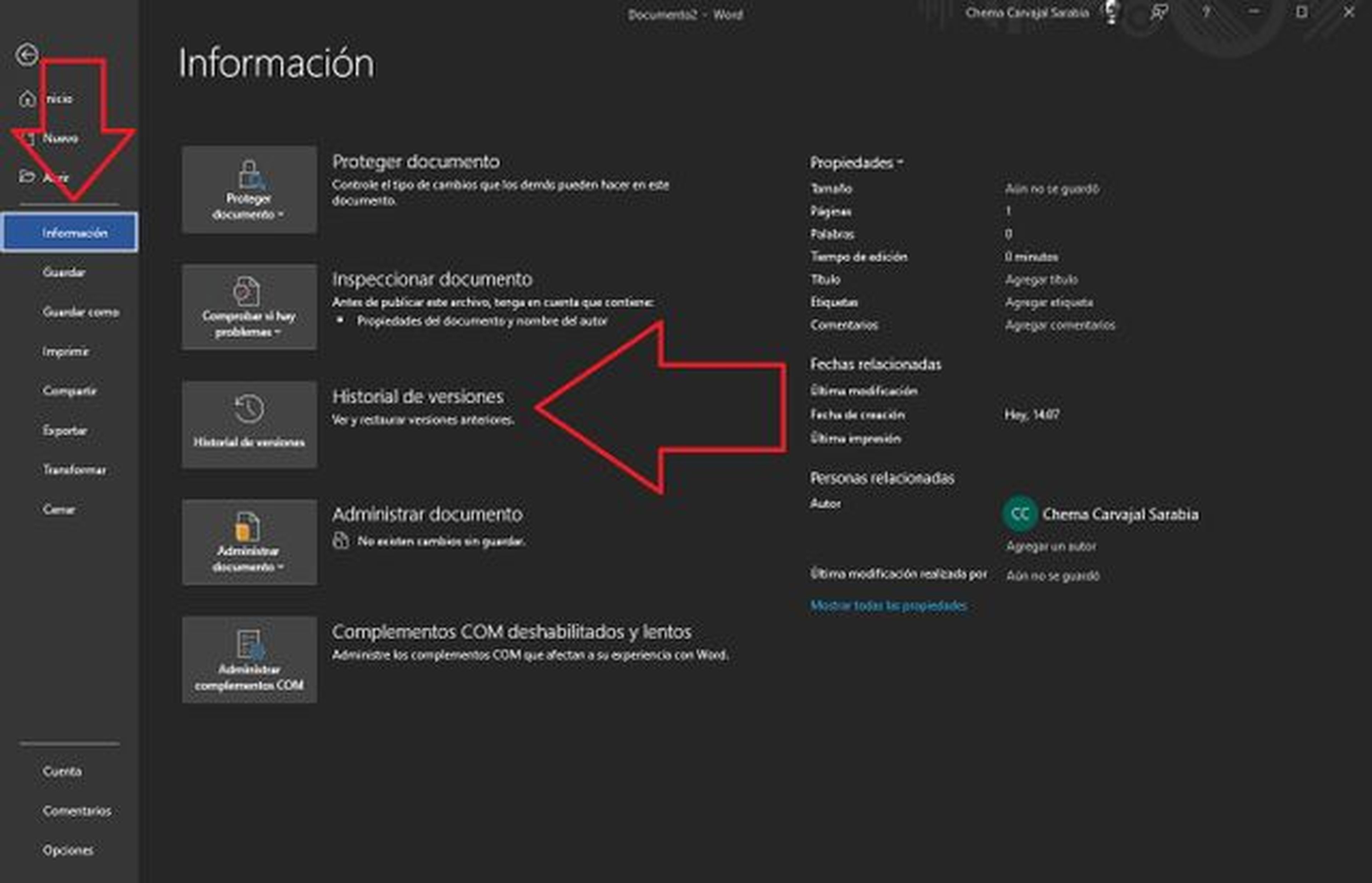 Desde el panel de recuperación de documentos (Windows y Mac)